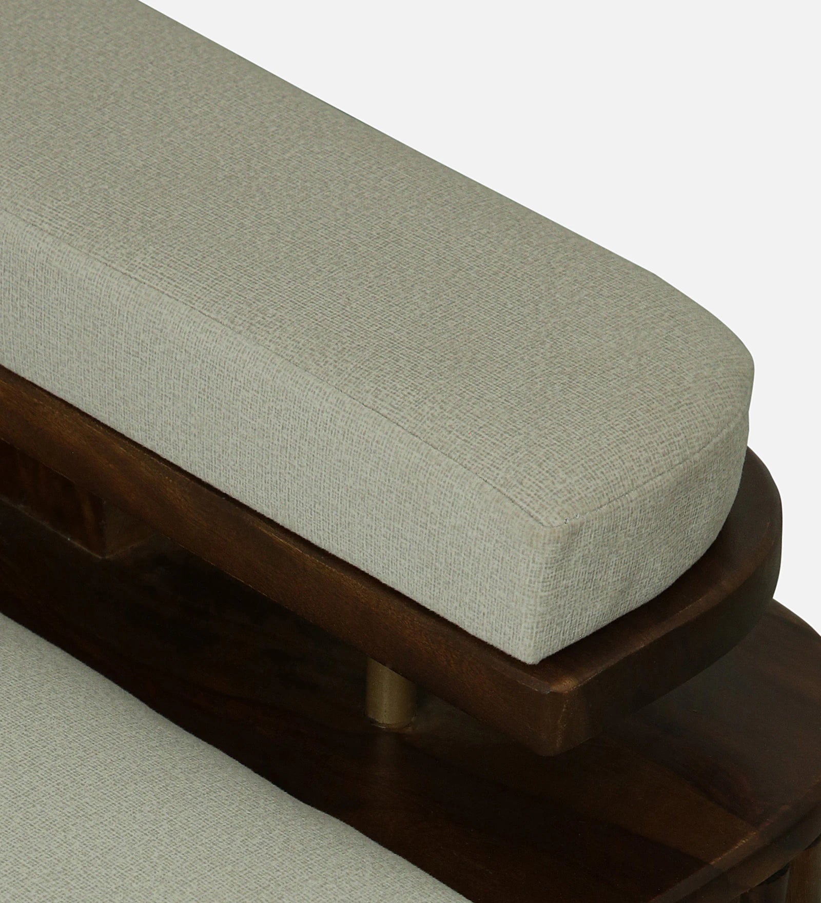 Seravu Sheesham Wood 1 Seater Sofa In Beige Colour