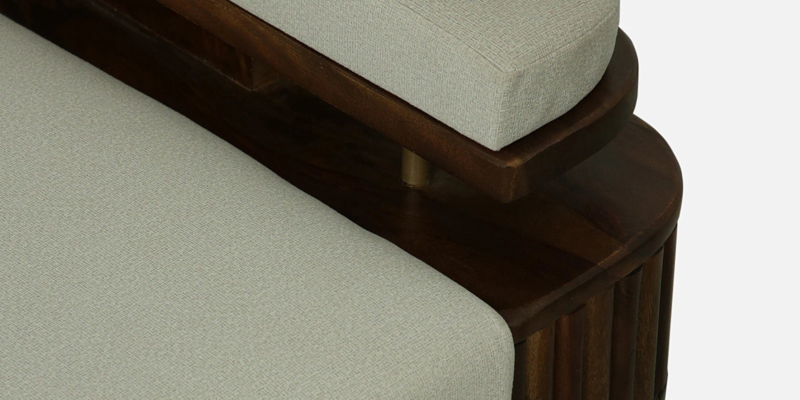 Seravu Sheesham Wood 3 Seater Sofa In Beige Colour