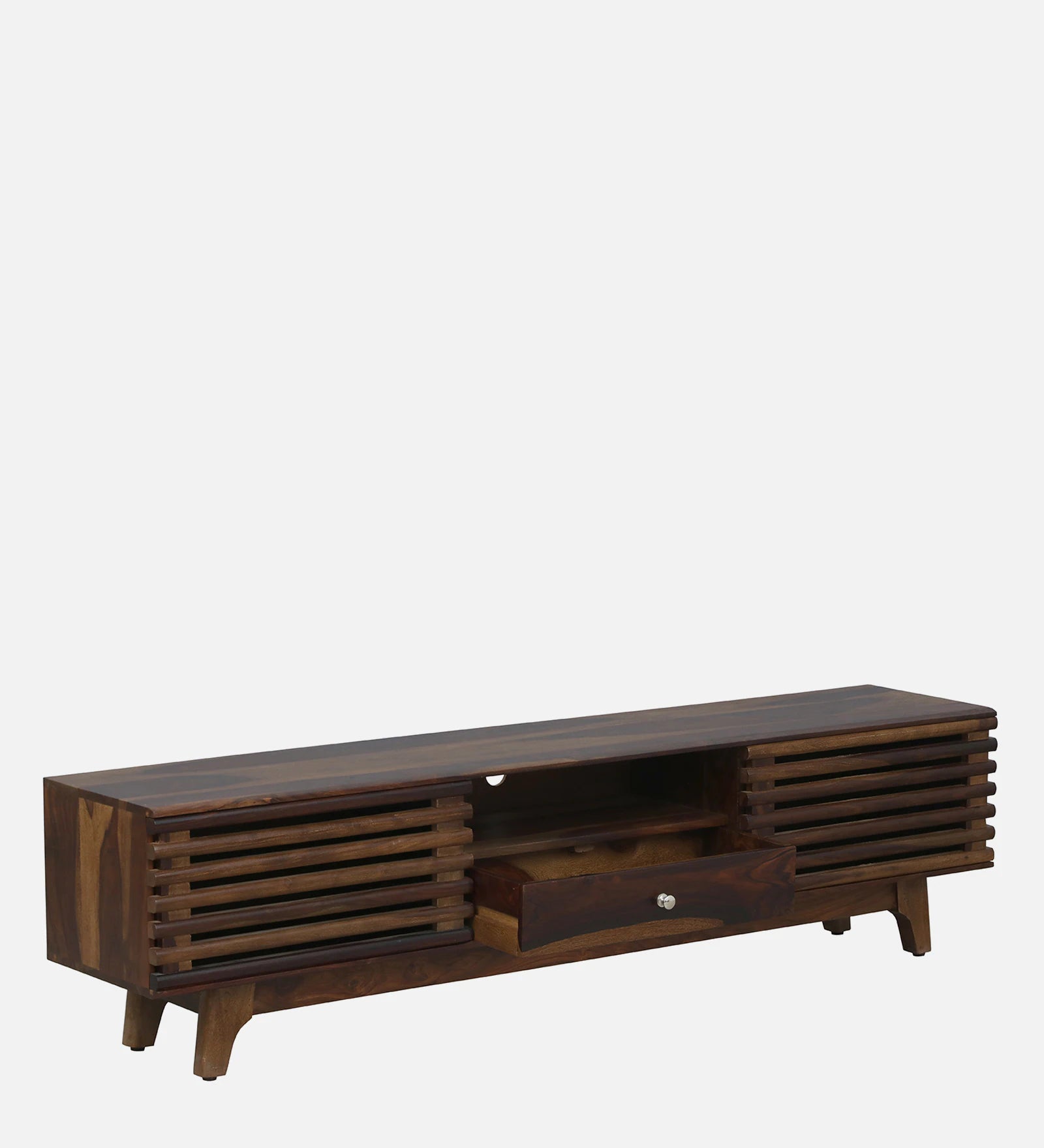 Amman Sheesham Wood TV Console In Scratch Resistant Provincial Teak Finish For TV's Upto 65 In - Febonic Living