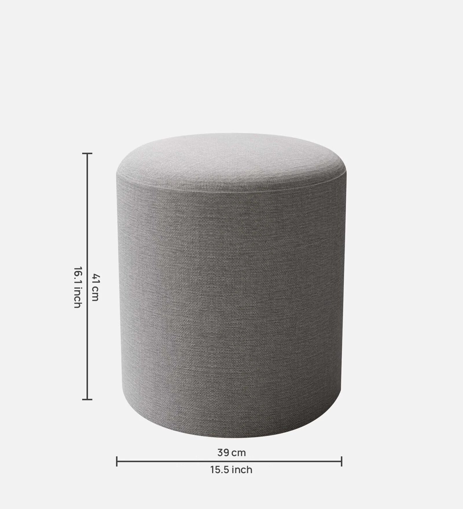 Zebra Fabric Pouffe In Lit Grey Colour