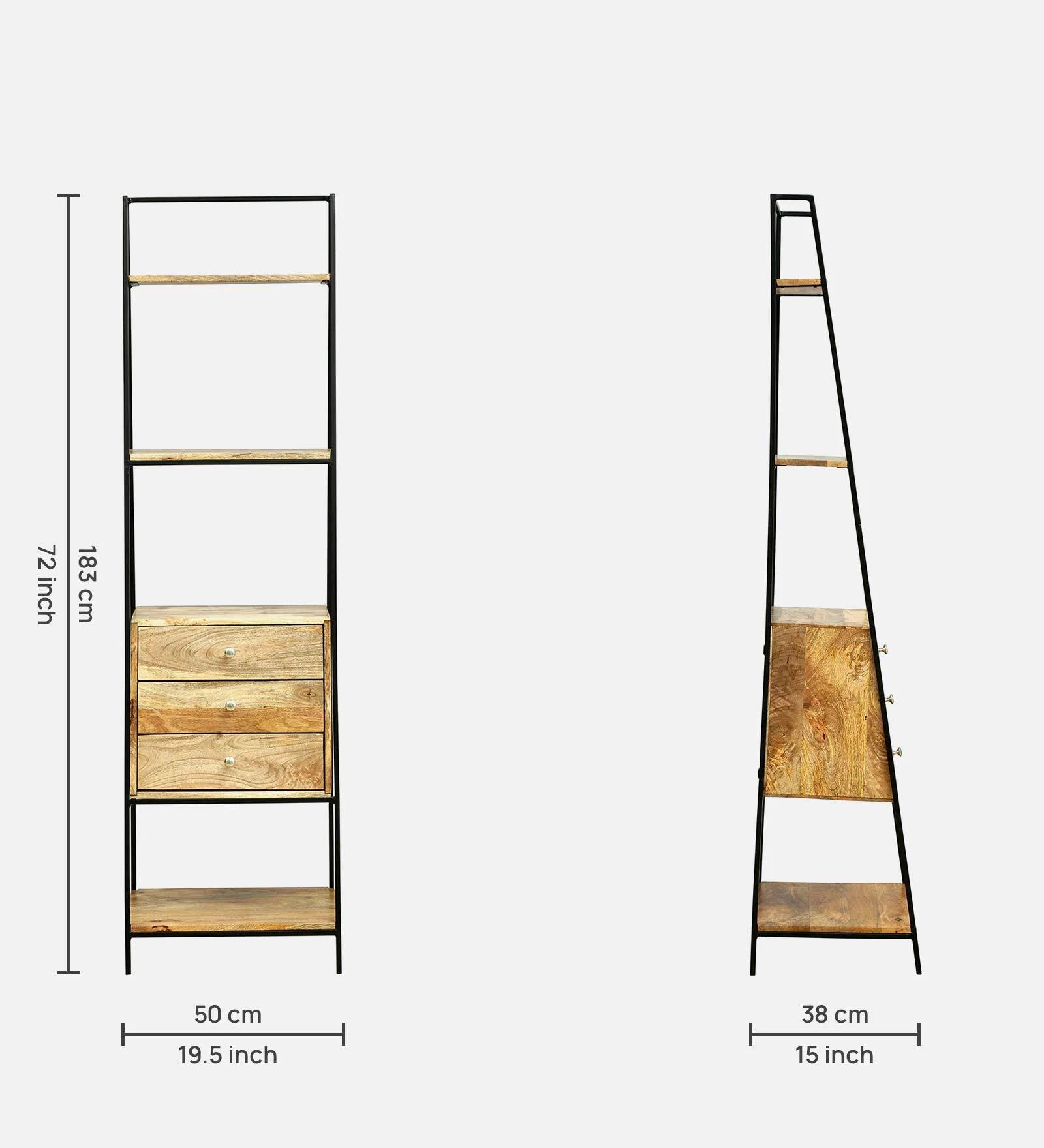 Tany Solid Wood Bookshelf In Natural Finish - Febonic Living