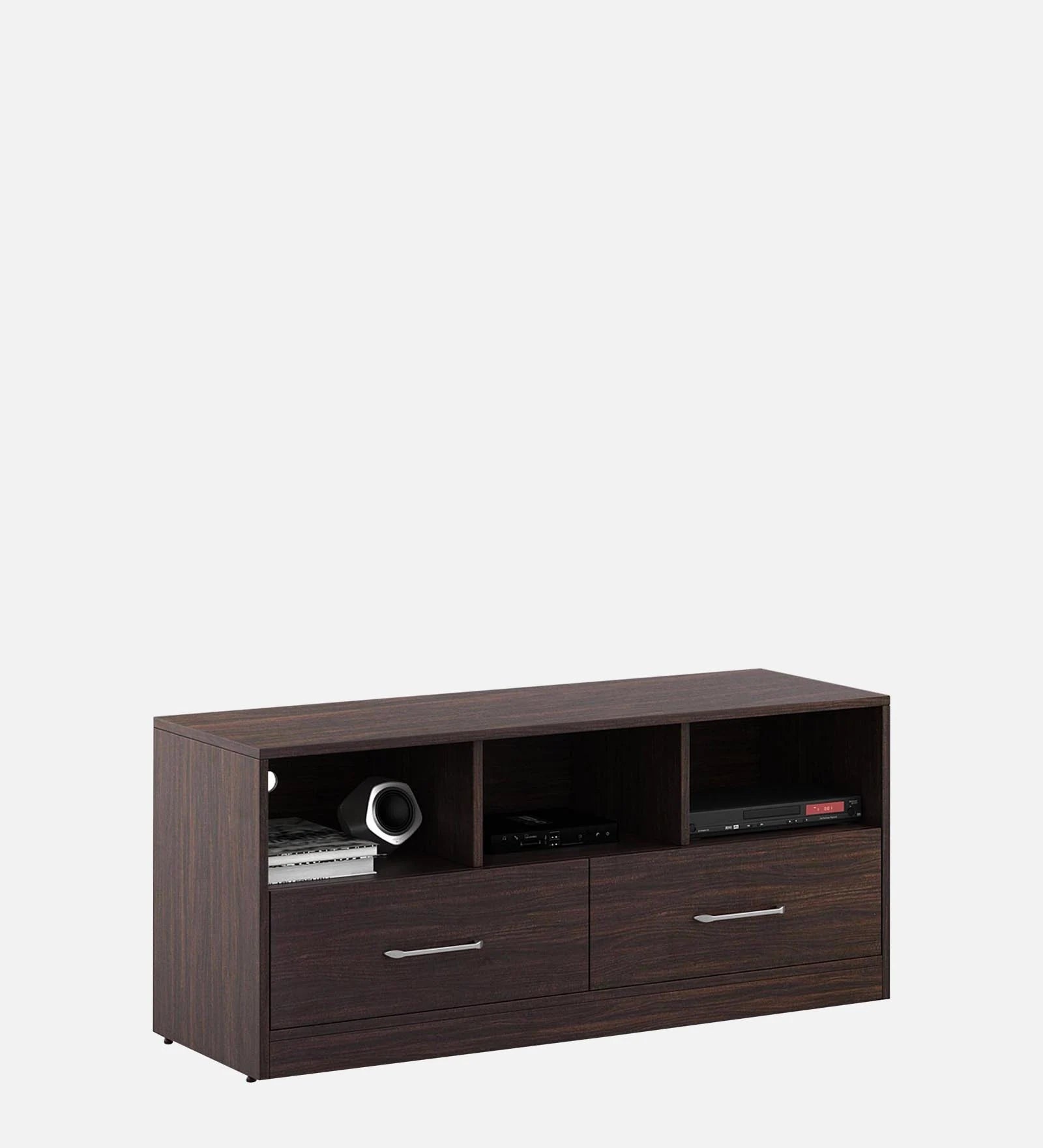 Oplux Tv Console Table in Dark Wallnut Finish