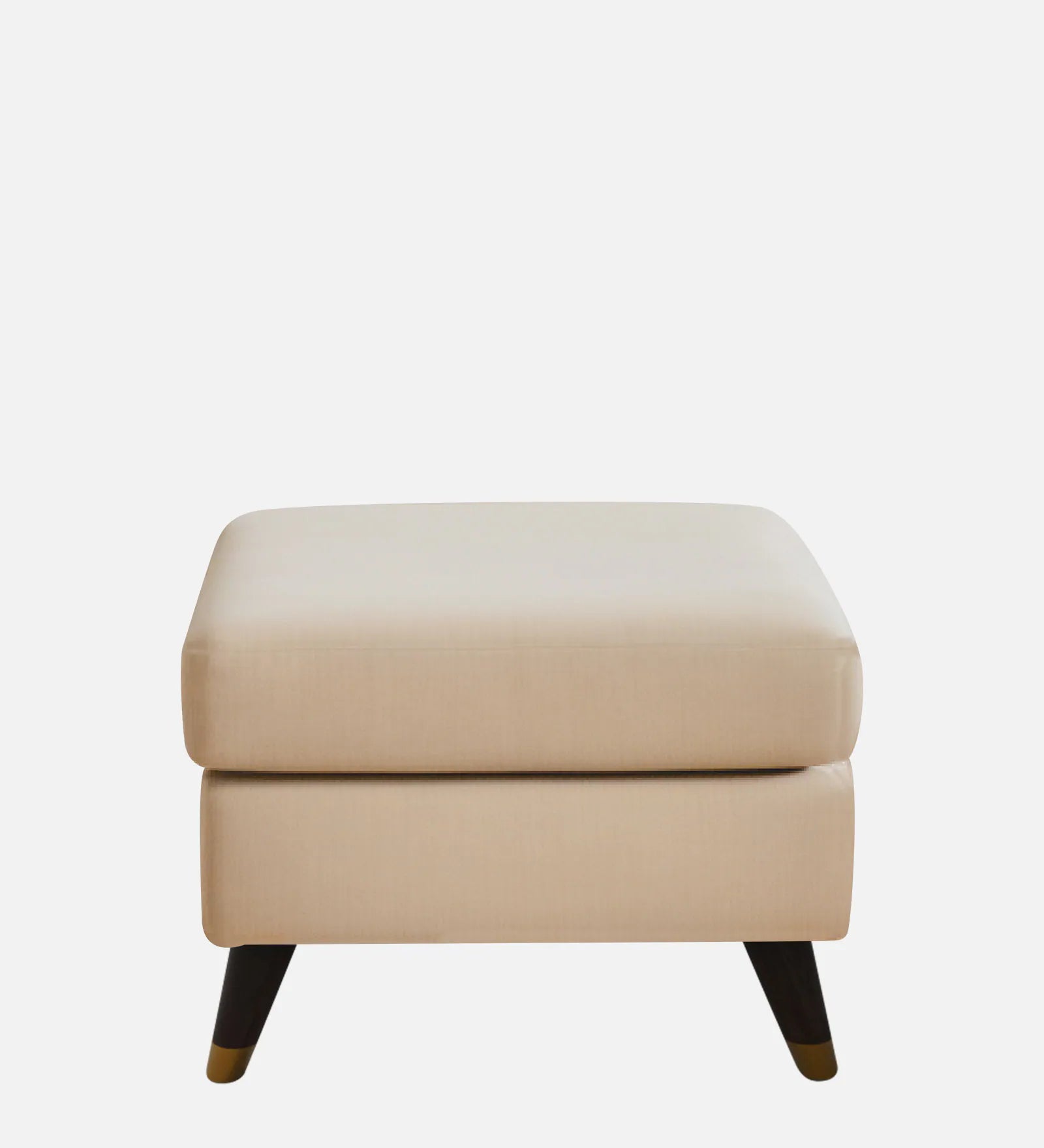 Molen Velvet Wing Chair In Camel Beige Finish With Ottoman