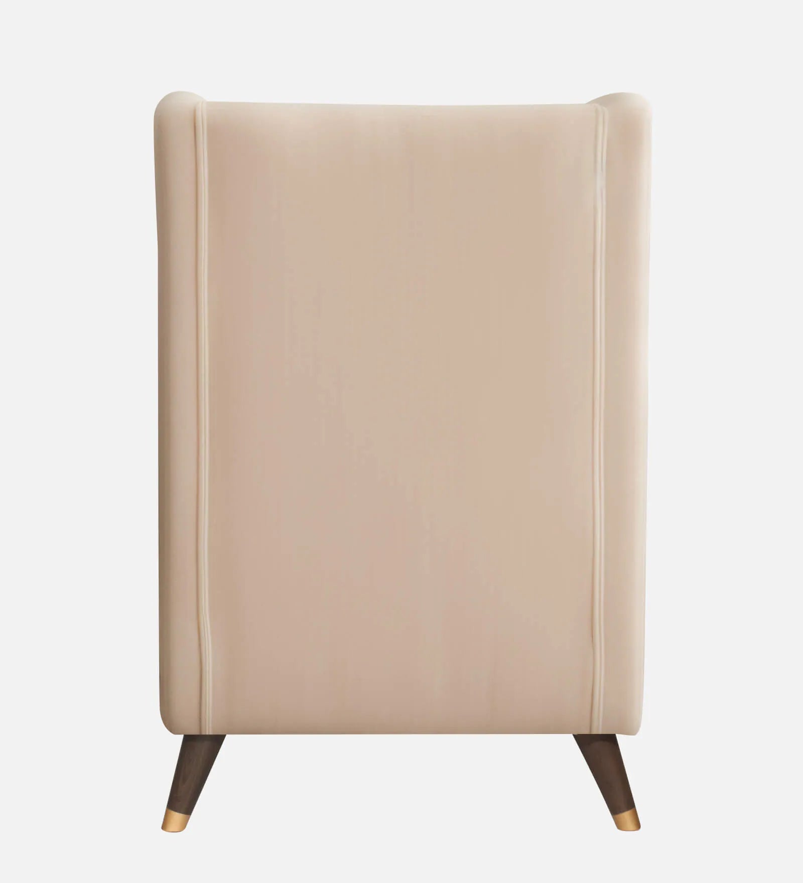 Molen Velvet Wing Chair In Camel Beige Finish With Ottoman