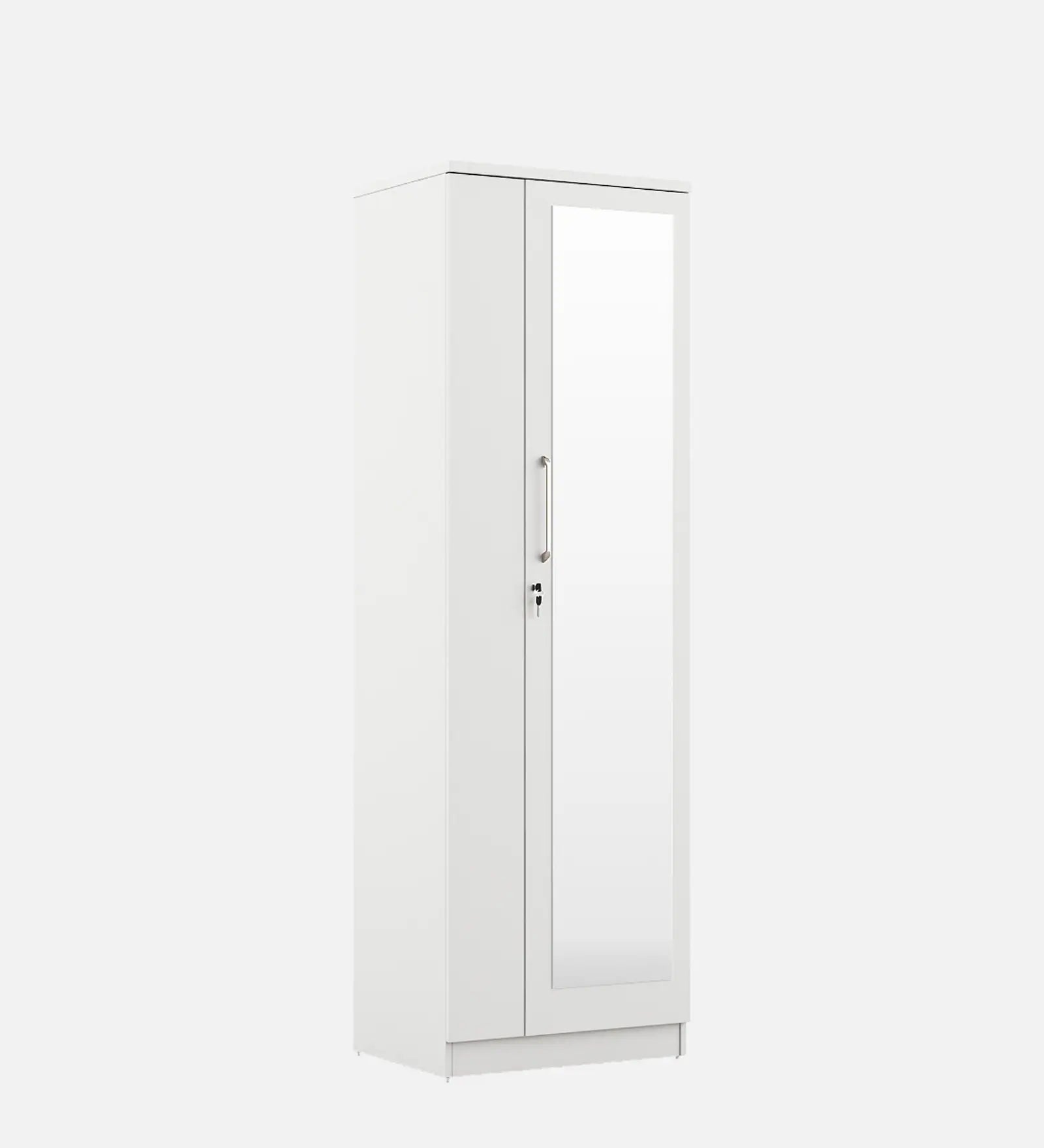 Arica 1 Door Wardrobe in Frosty White Finish With Locker - Febonic Living