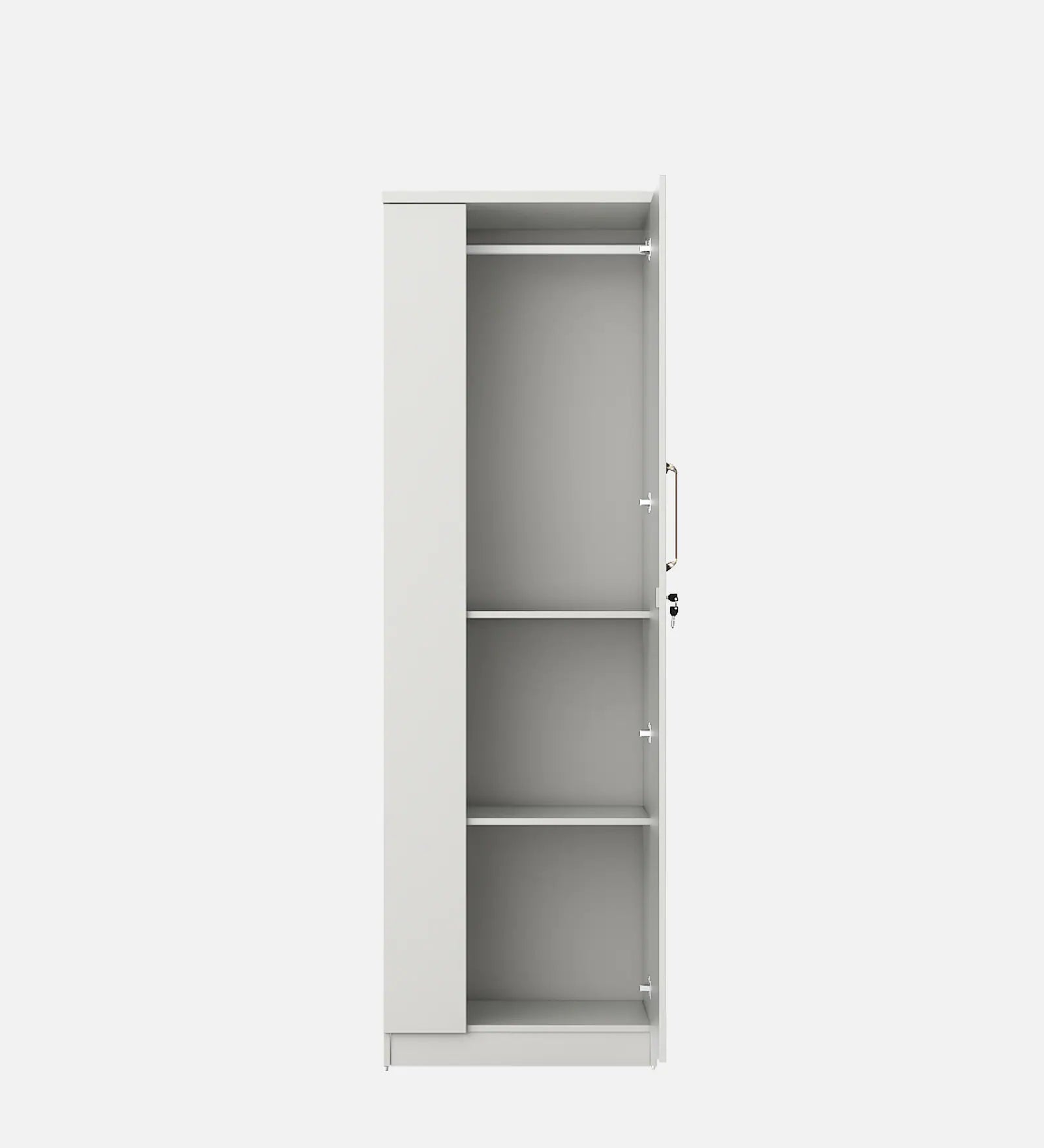 Arica 1 Door Wardrobe in Frosty White Finish With Locker - Febonic Living
