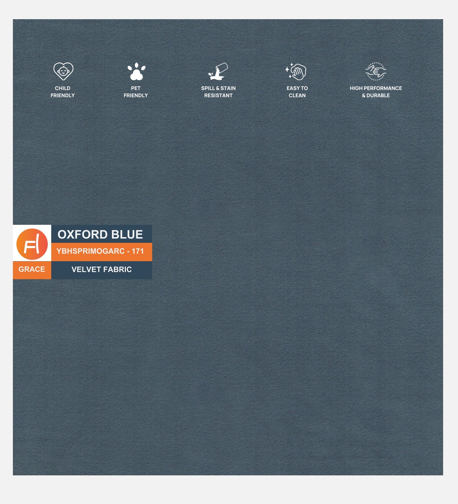 Yara Velvet Fabric 1 Seater Sofa In Oxford Blue Colour - Febonic Living