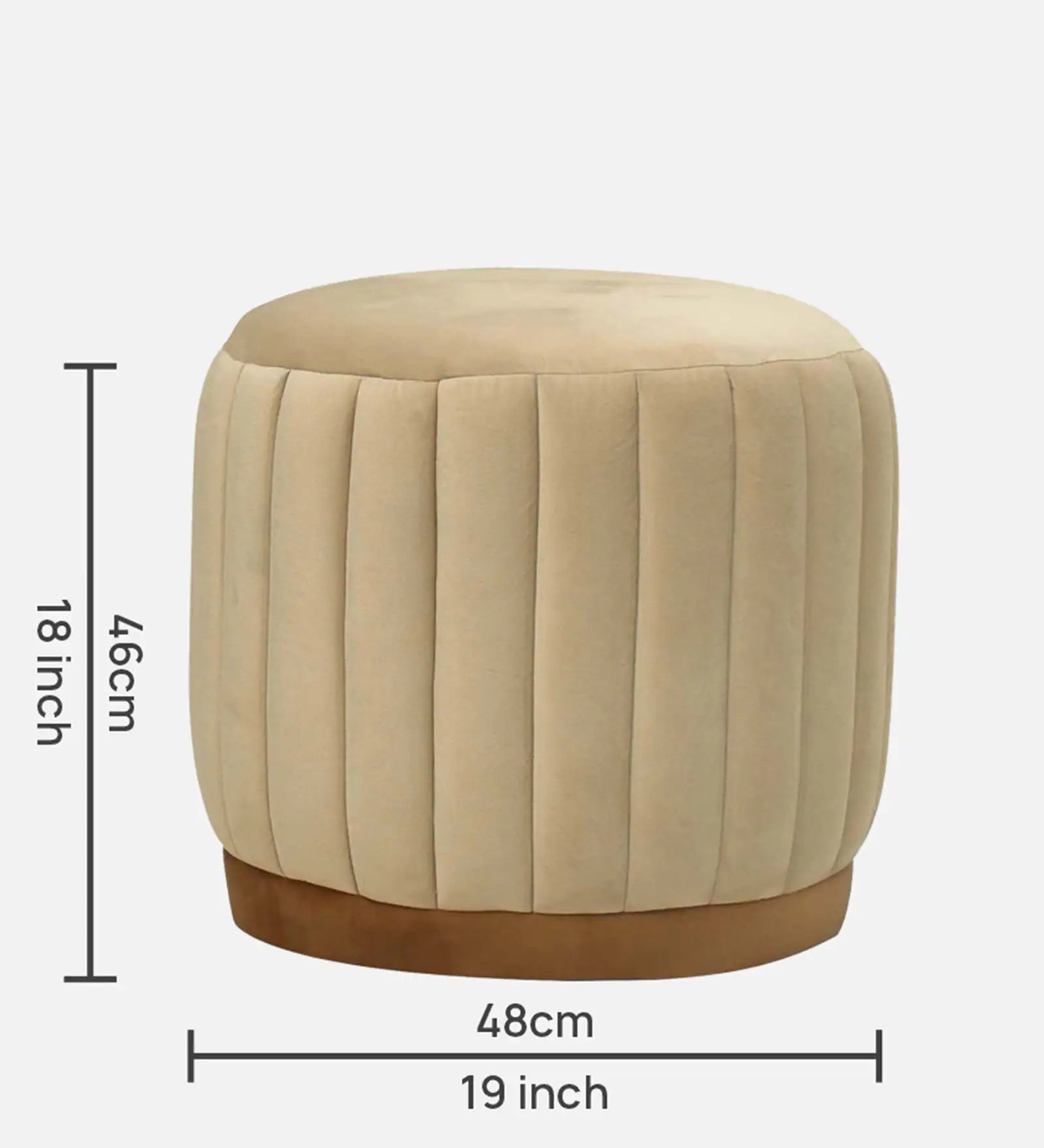 Parker Fabric Pouffe In Beige Colour - Febonic Living