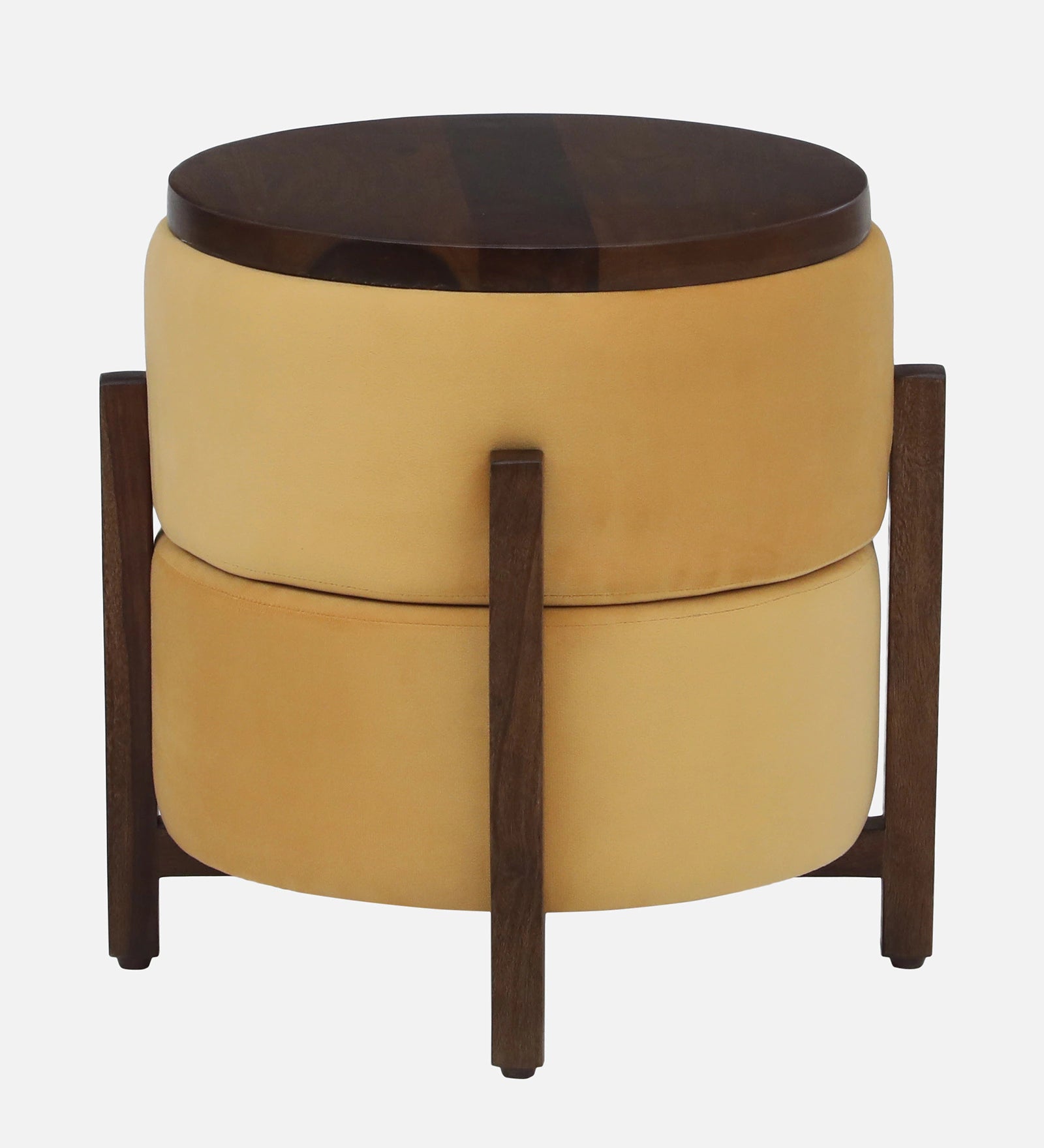 Eriee Sheesham Wood Stool Cum End Table In Walnut Finish - Febonic Living