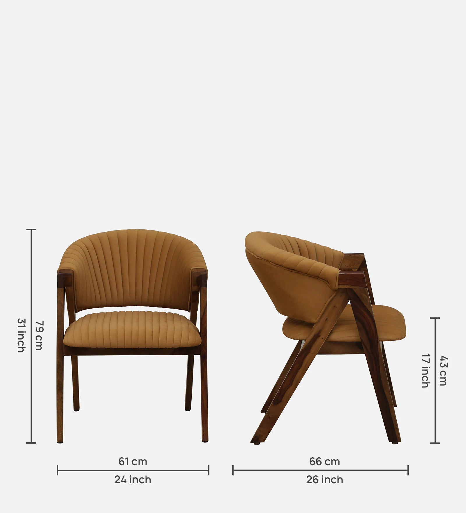 Masim Sheesham Wood Arm Chair In Provincial Teak Finish - Febonic Living