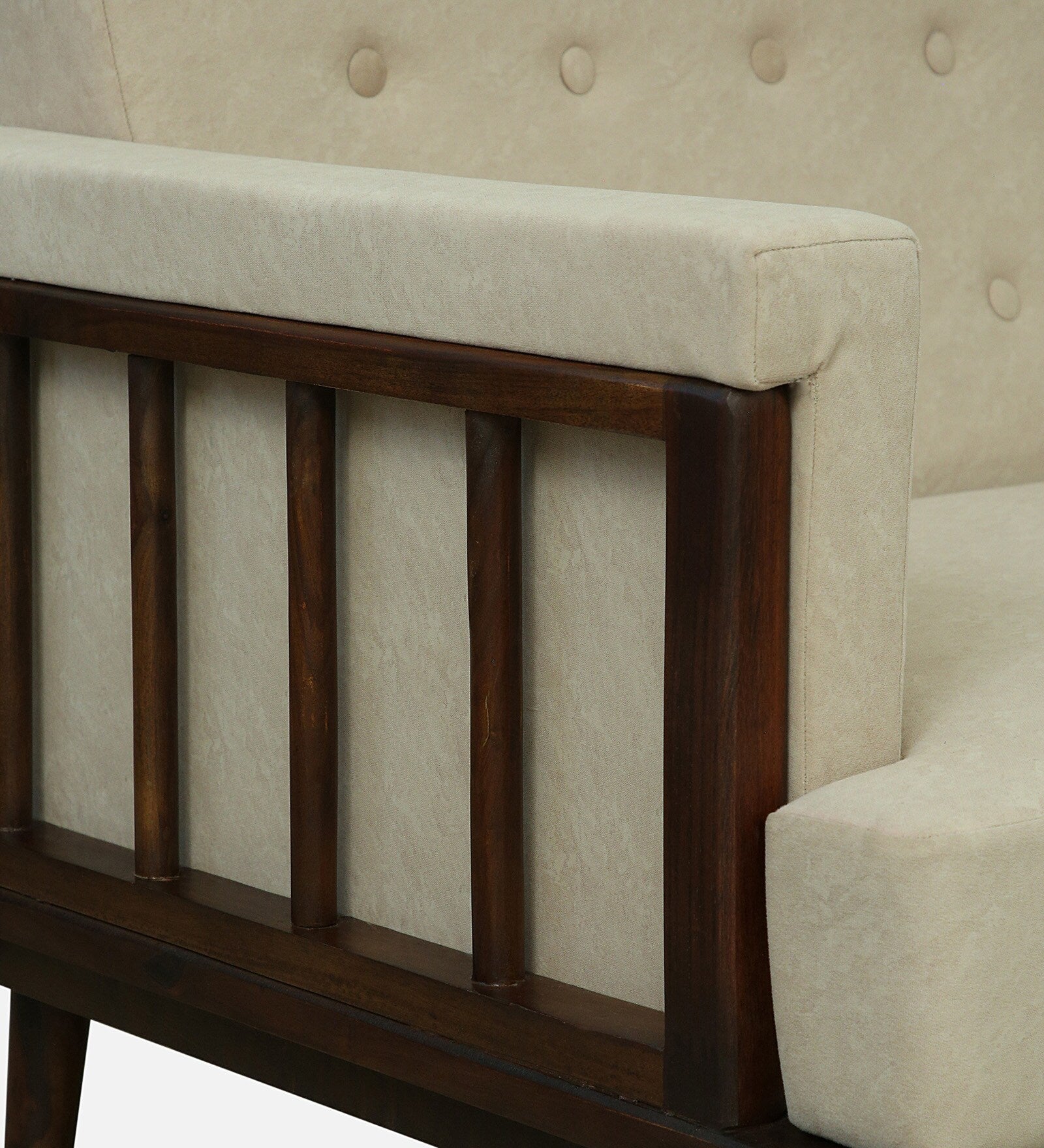 Tivoli Sheesham Wood 1 Seater Sofa In Beige Colour