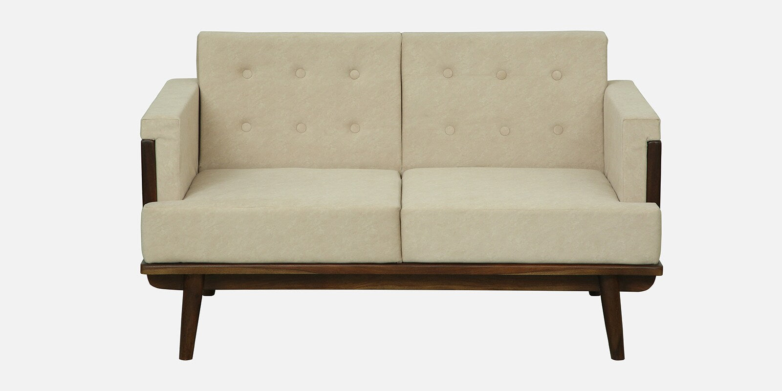 Tivoli Sheesham Wood 2 Seater Sofa In Beige Colour
