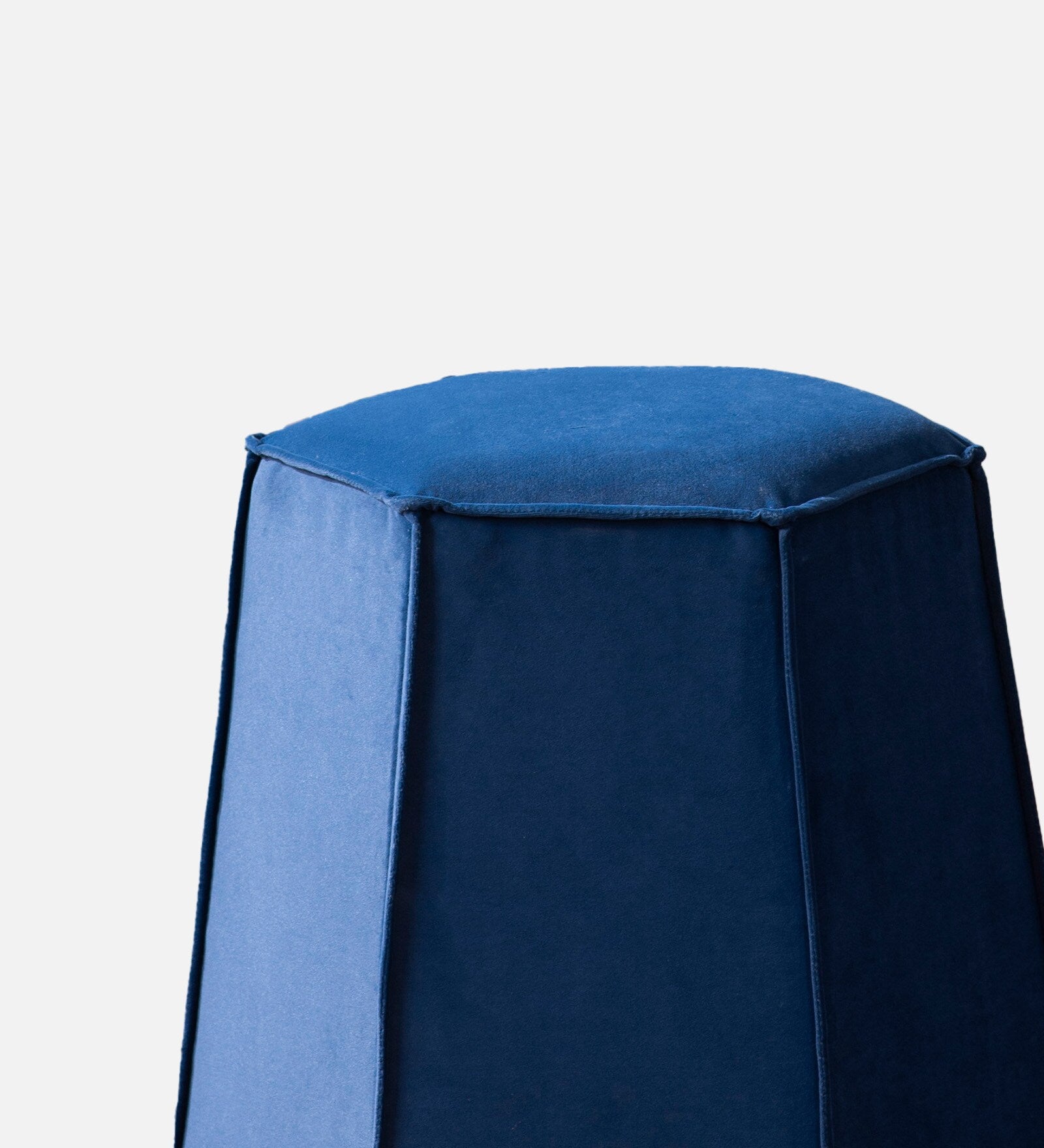 Patty Velvet Pouffe In Imperial Blue Colour - Febonic Living