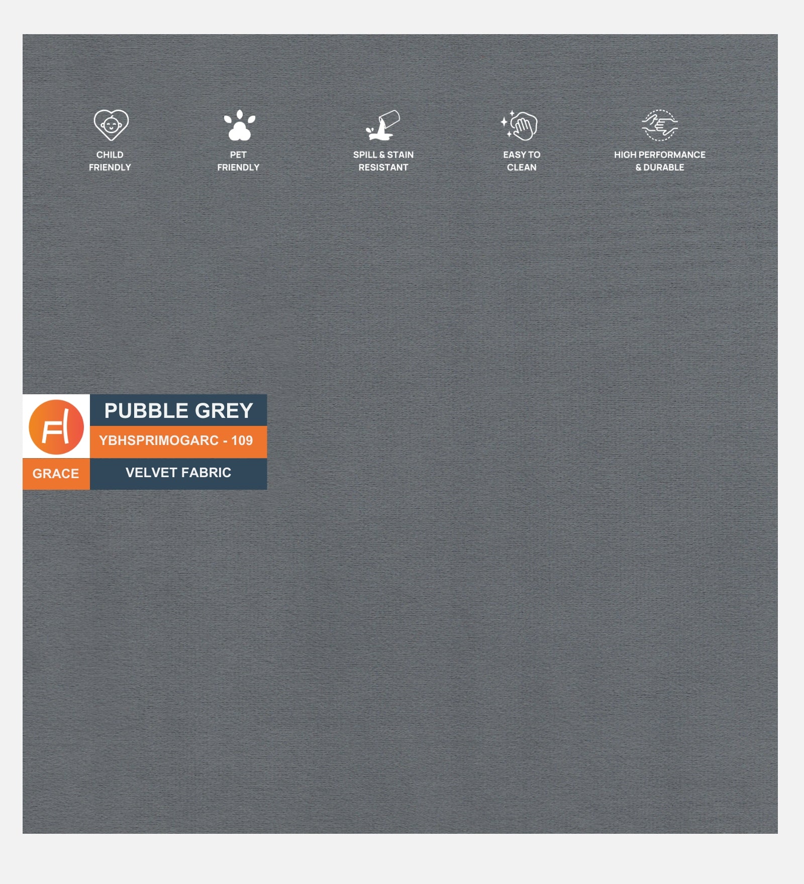 Yara Velvet Fabric 1 Seater Sofa In Pubble Grey Colour - Febonic Living