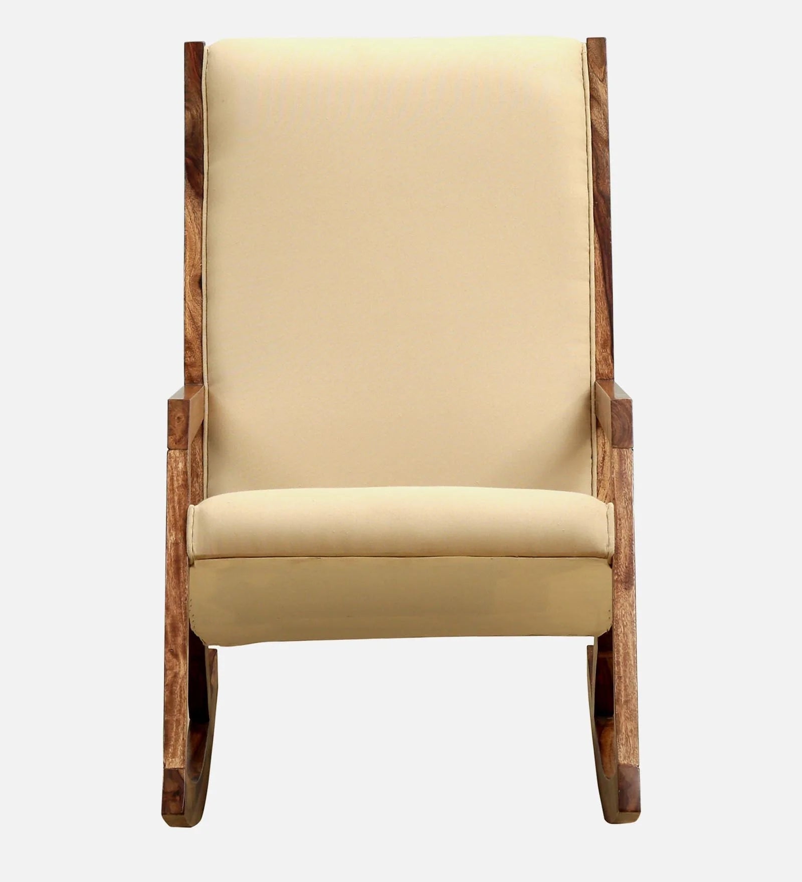 Rezza Fabric Rocking Chair in Beige Colour