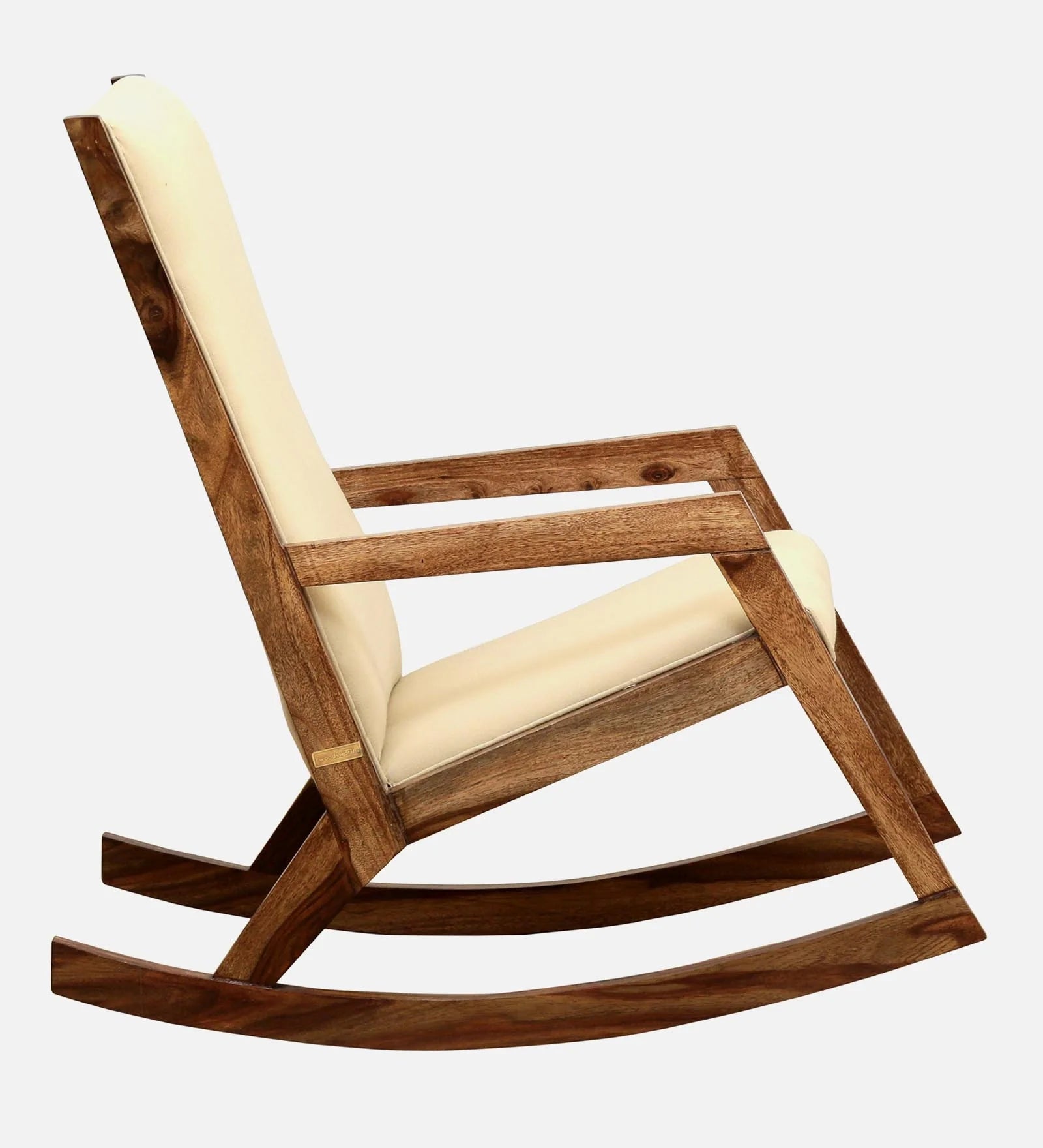 Rezza Fabric Rocking Chair in Beige Colour