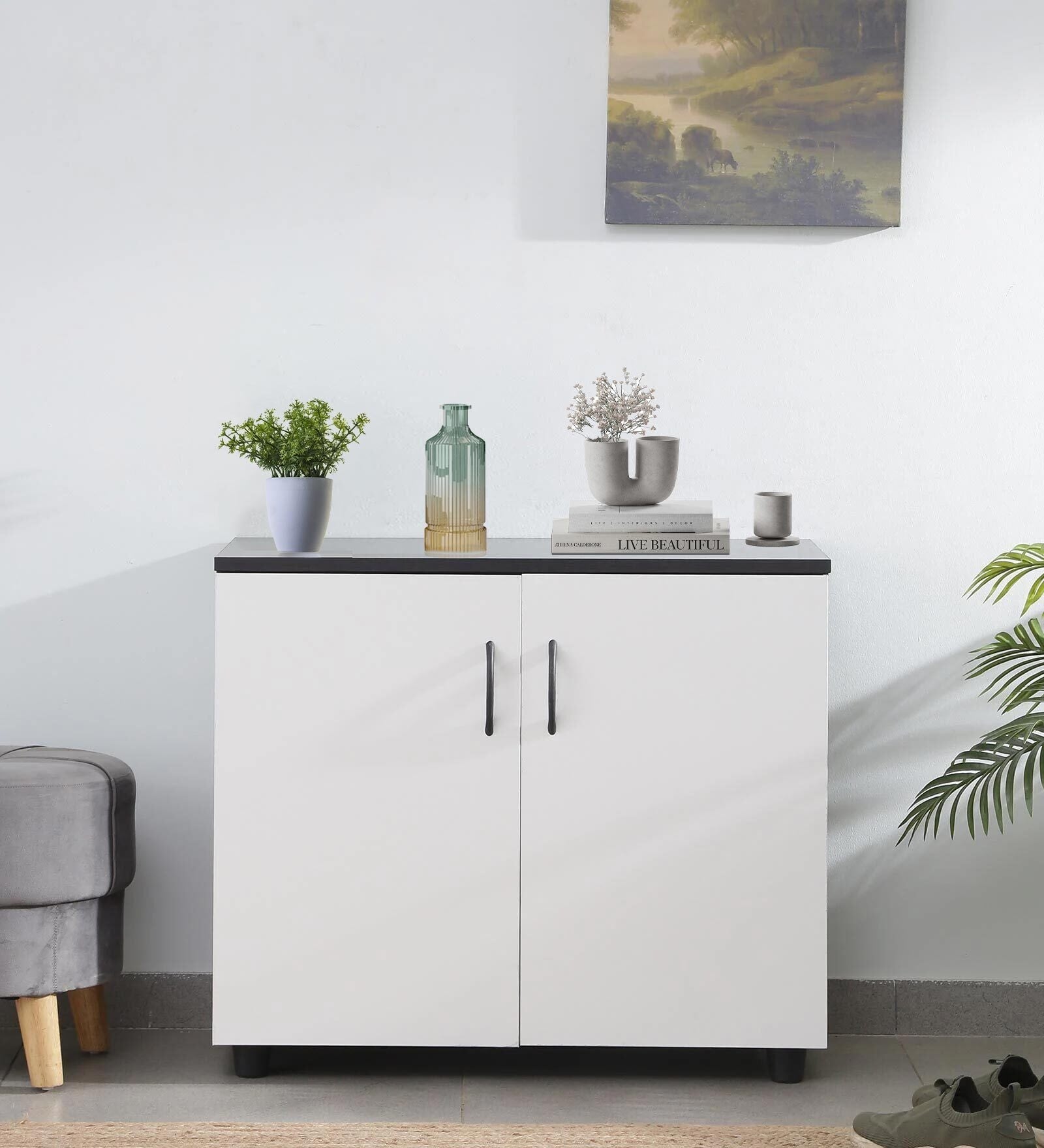 Yasha Shoe Rack In Wenge And Frosty White Finish - Febonic Living