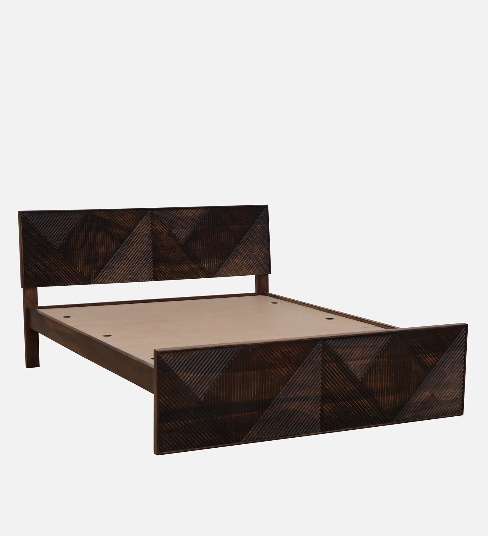 Pari Sheesham Wood King Size Bed In Provincial Teak Finish - Febonic Living