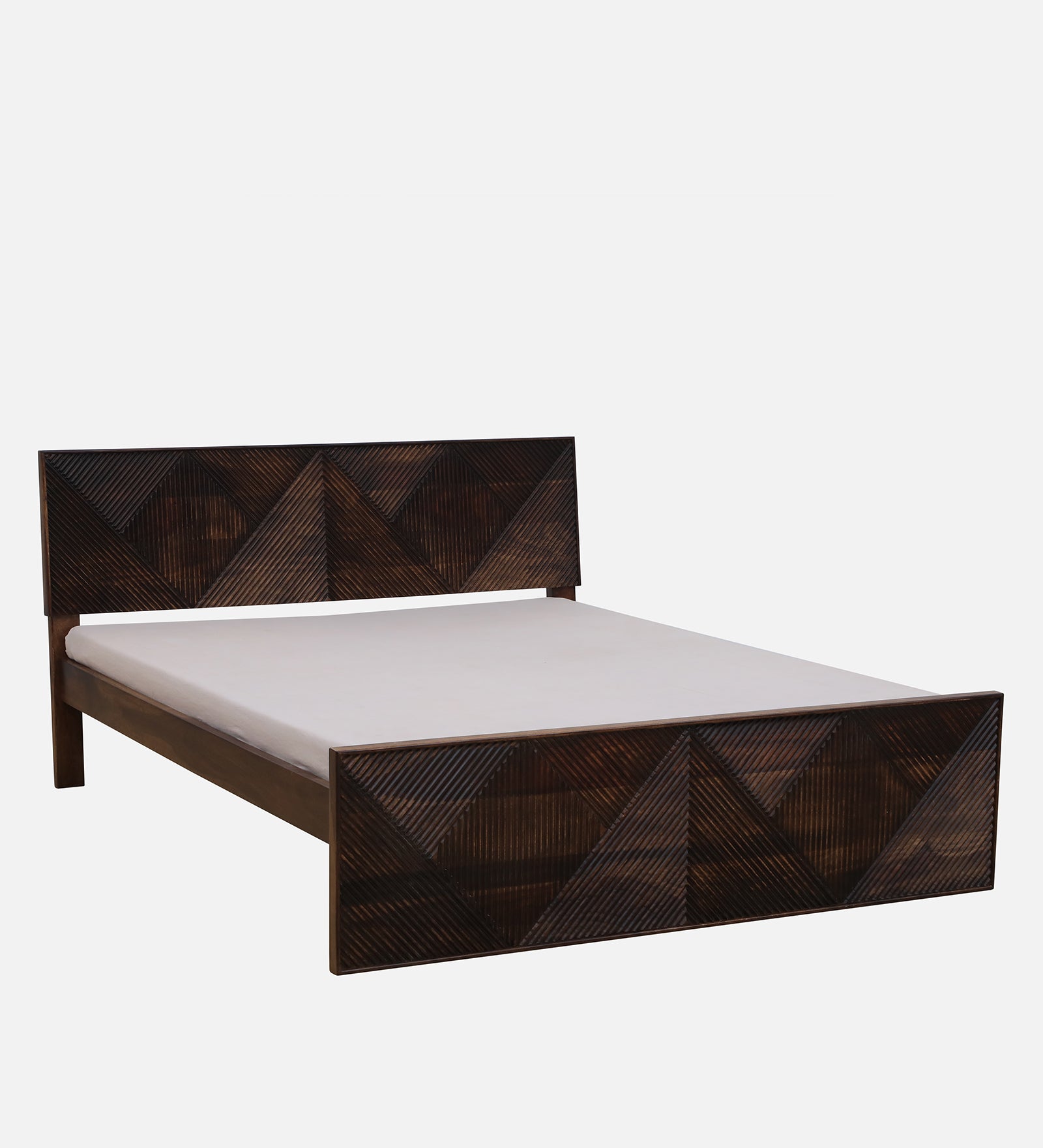 Pari Sheesham Wood King Size Bed In Provincial Teak Finish - Febonic Living