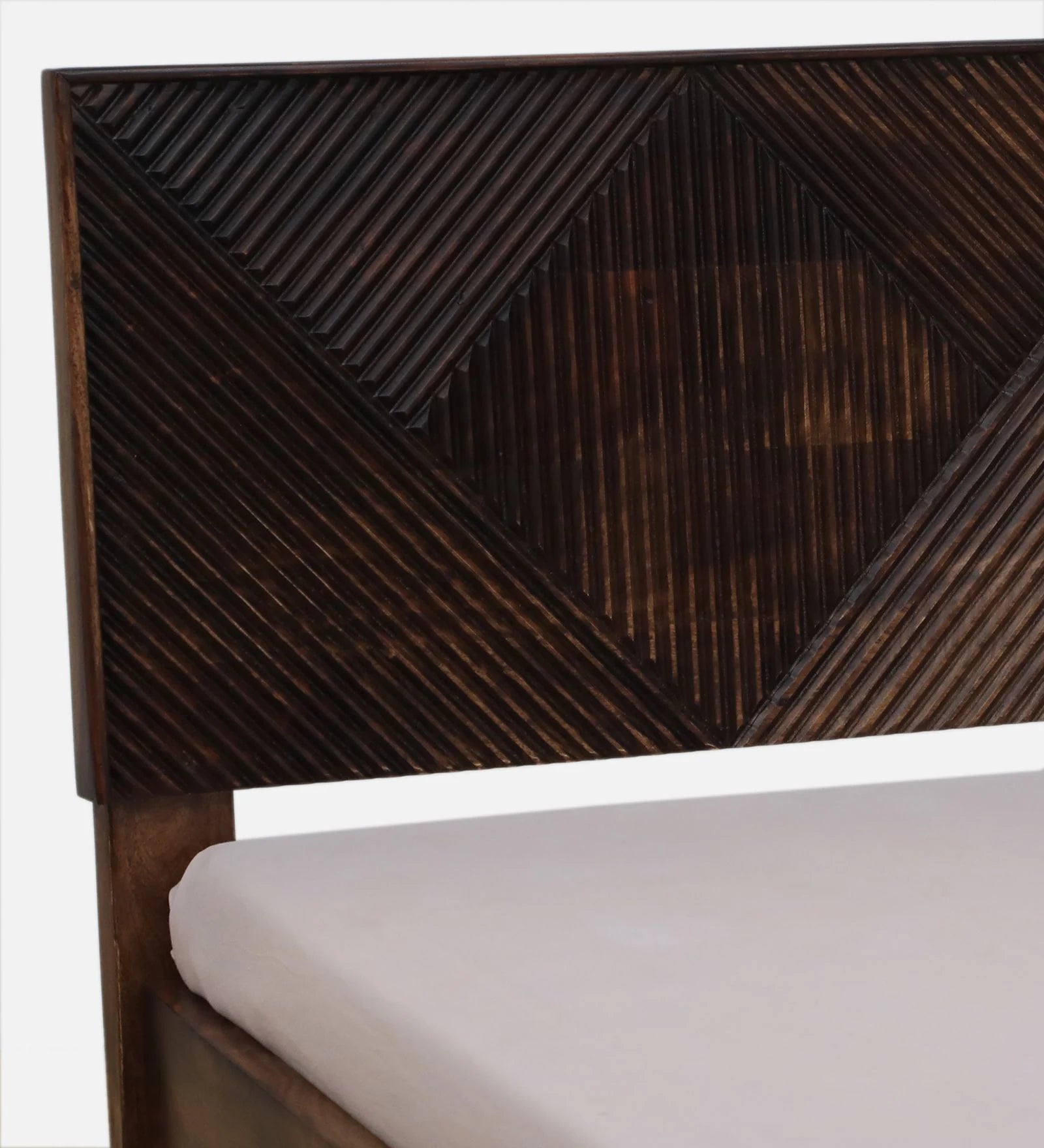 Pari Sheesham Wood King Size Bed In Provincial Teak Finish With Drawer Storage - Febonic Living