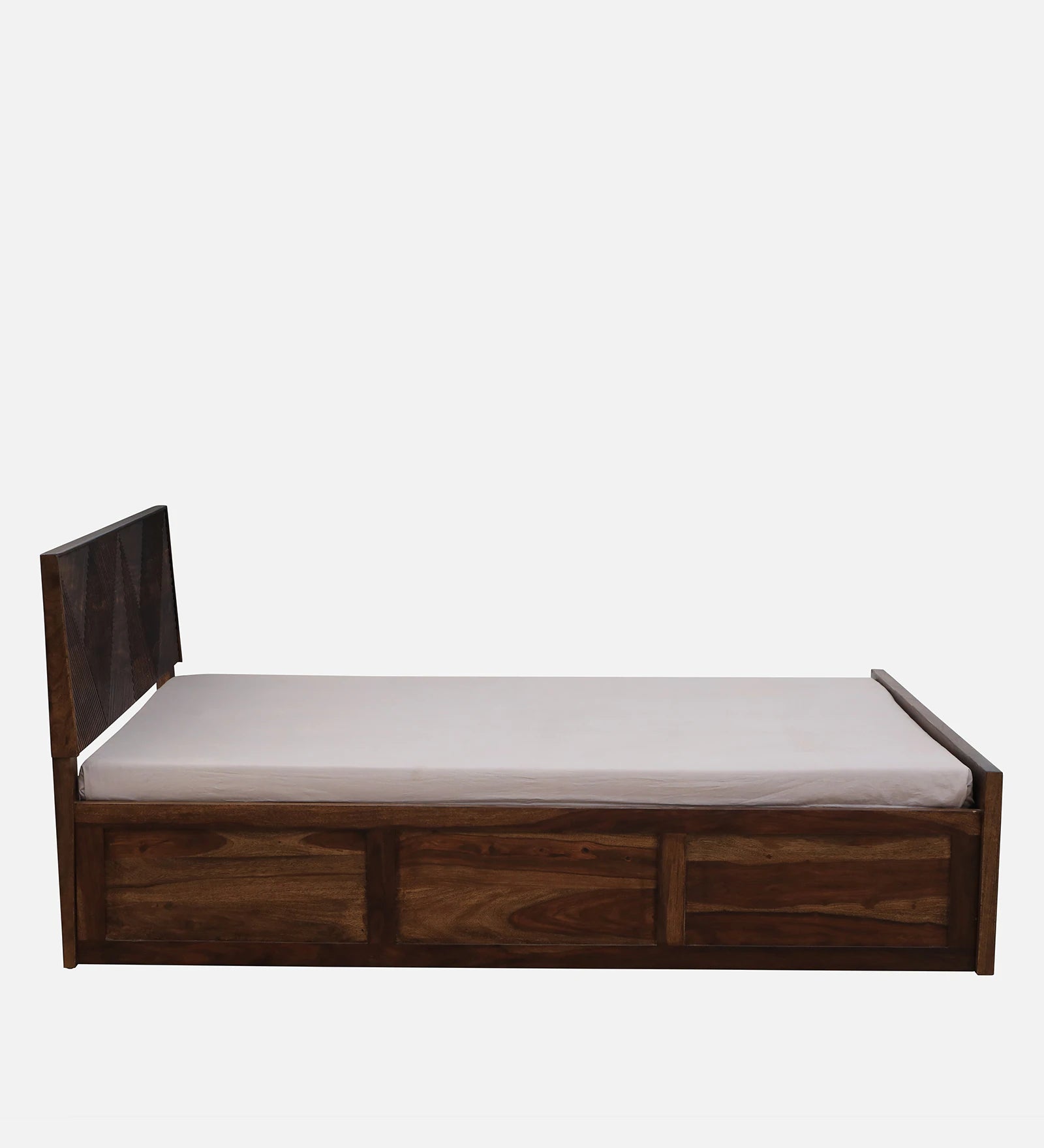 Pari Sheesham Wood King Size Bed In Provincial Teak Finish With Box Storage - Febonic Living