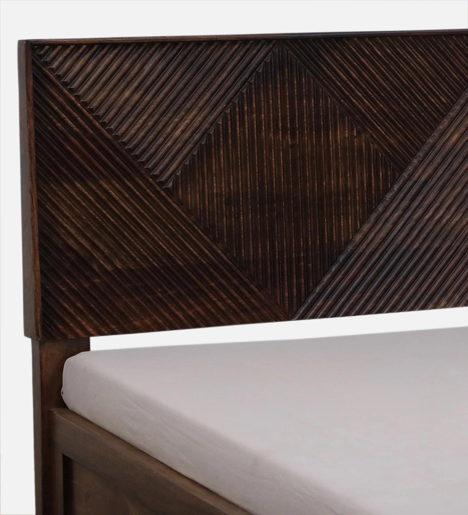 Pari Sheesham Wood King Size Bed In Provincial Teak Finish With Box Storage - Febonic Living
