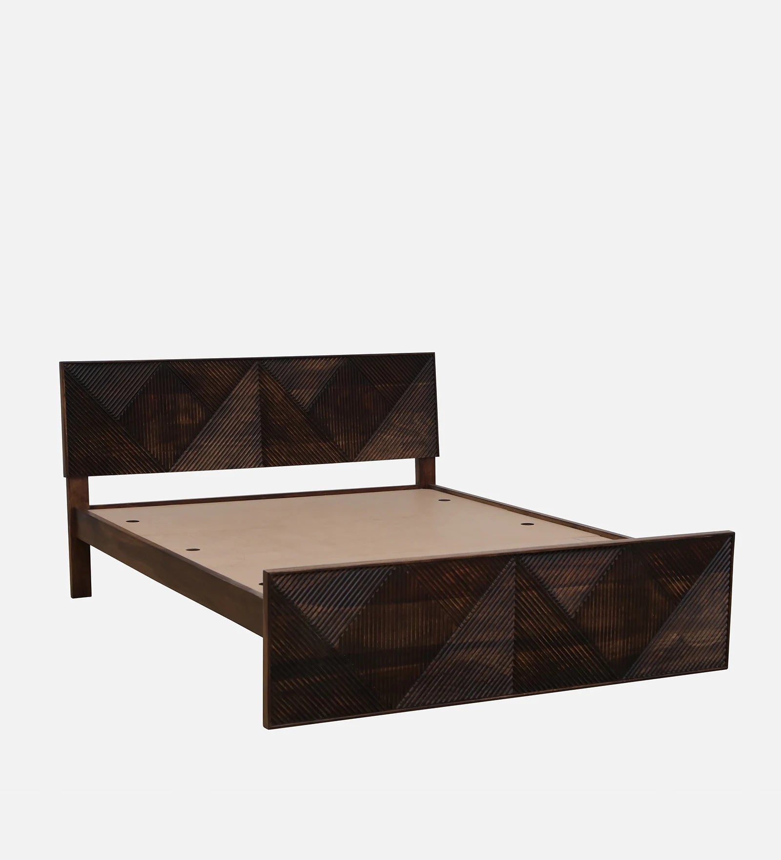 Pari Sheesham Wood Queen Size Bed In Provincial Teak Finish - Febonic Living