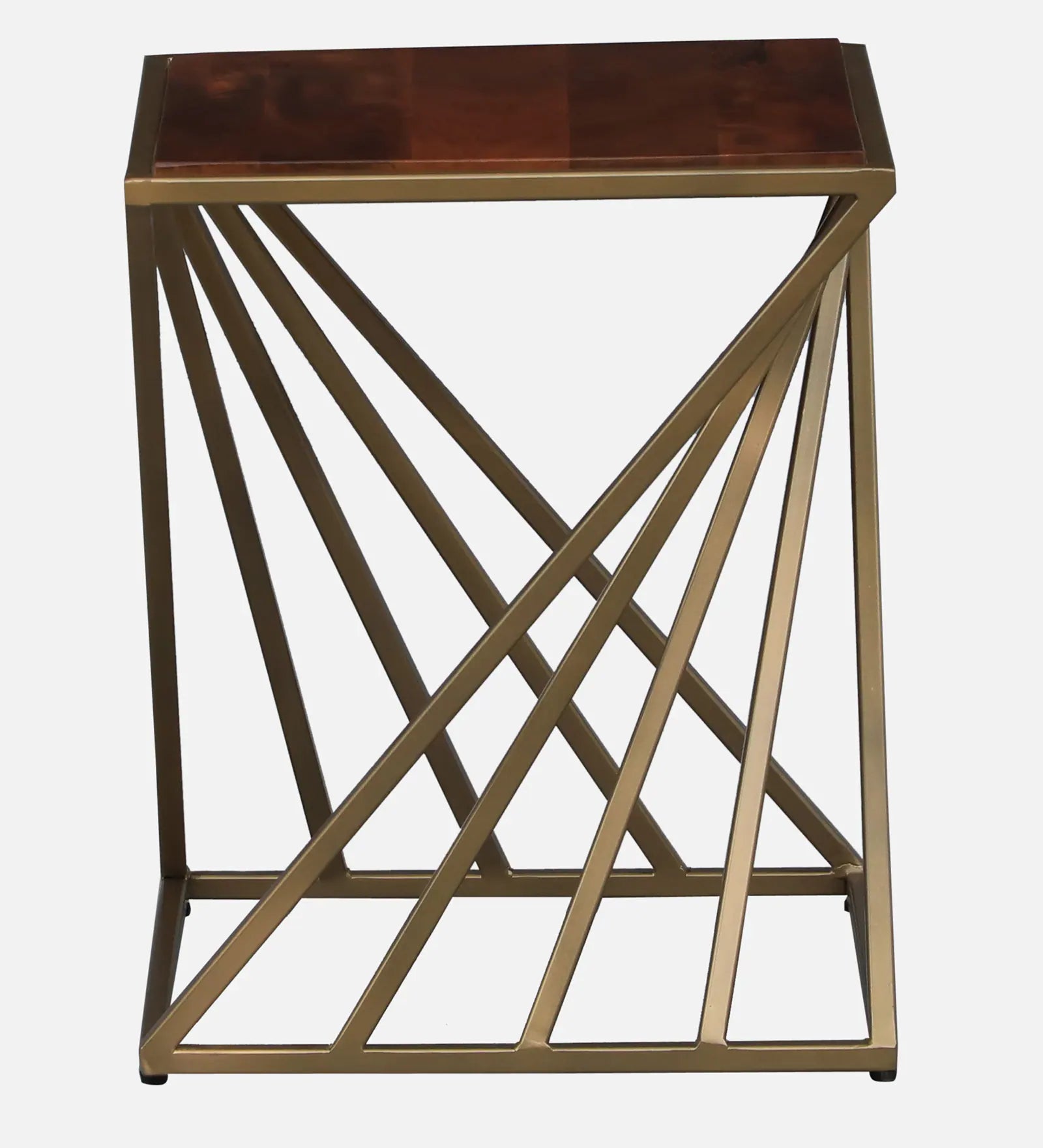 Kini Metal End Table In Matte Gold Finish