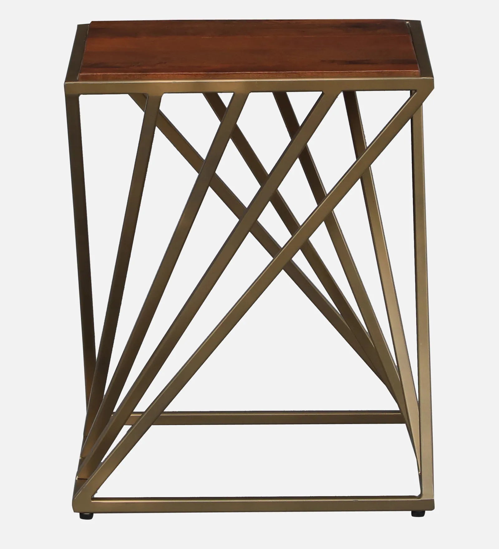 Kini Metal End Table In Matte Gold Finish