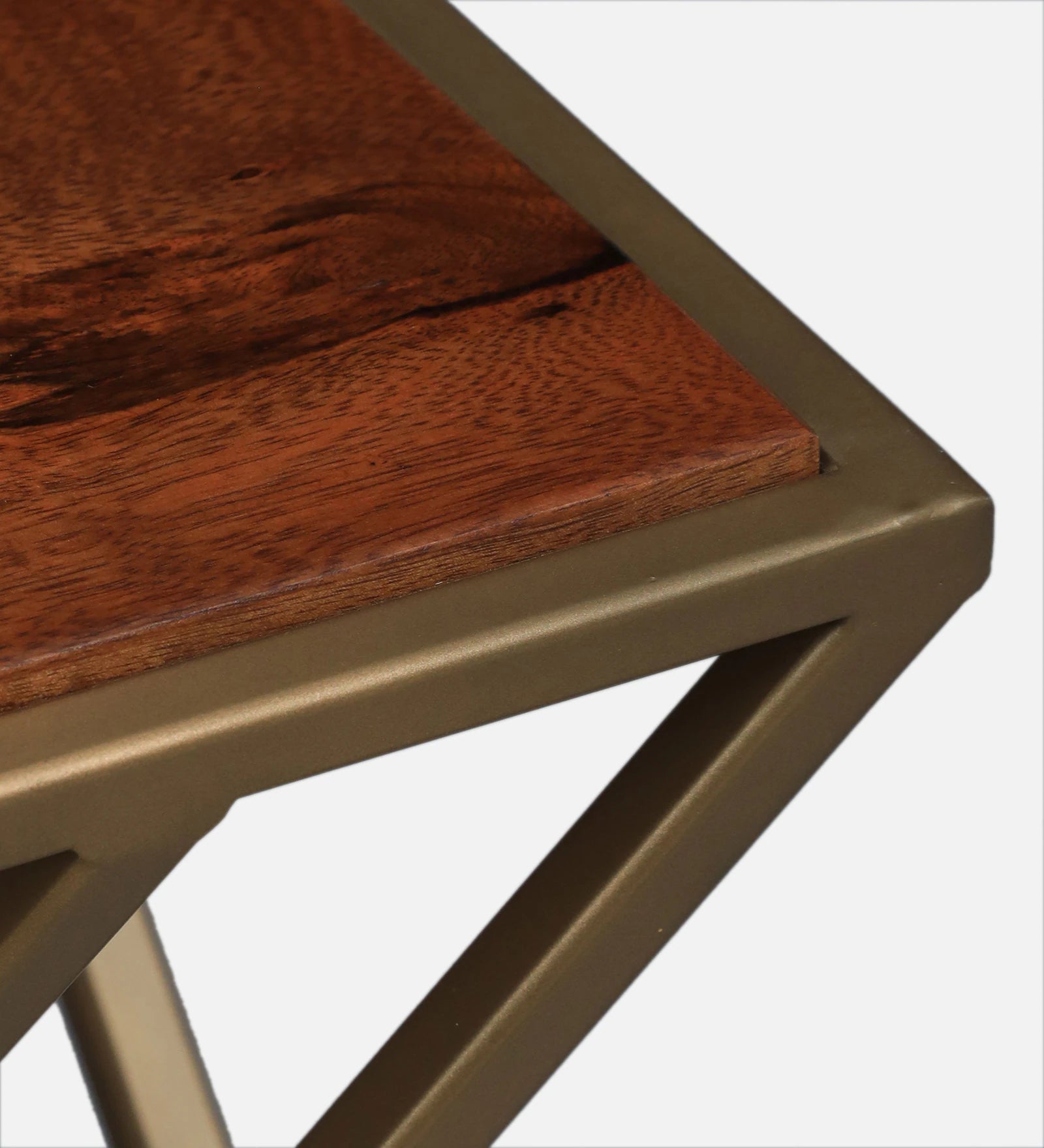 Kini Metal End Table In Matte Gold Finish