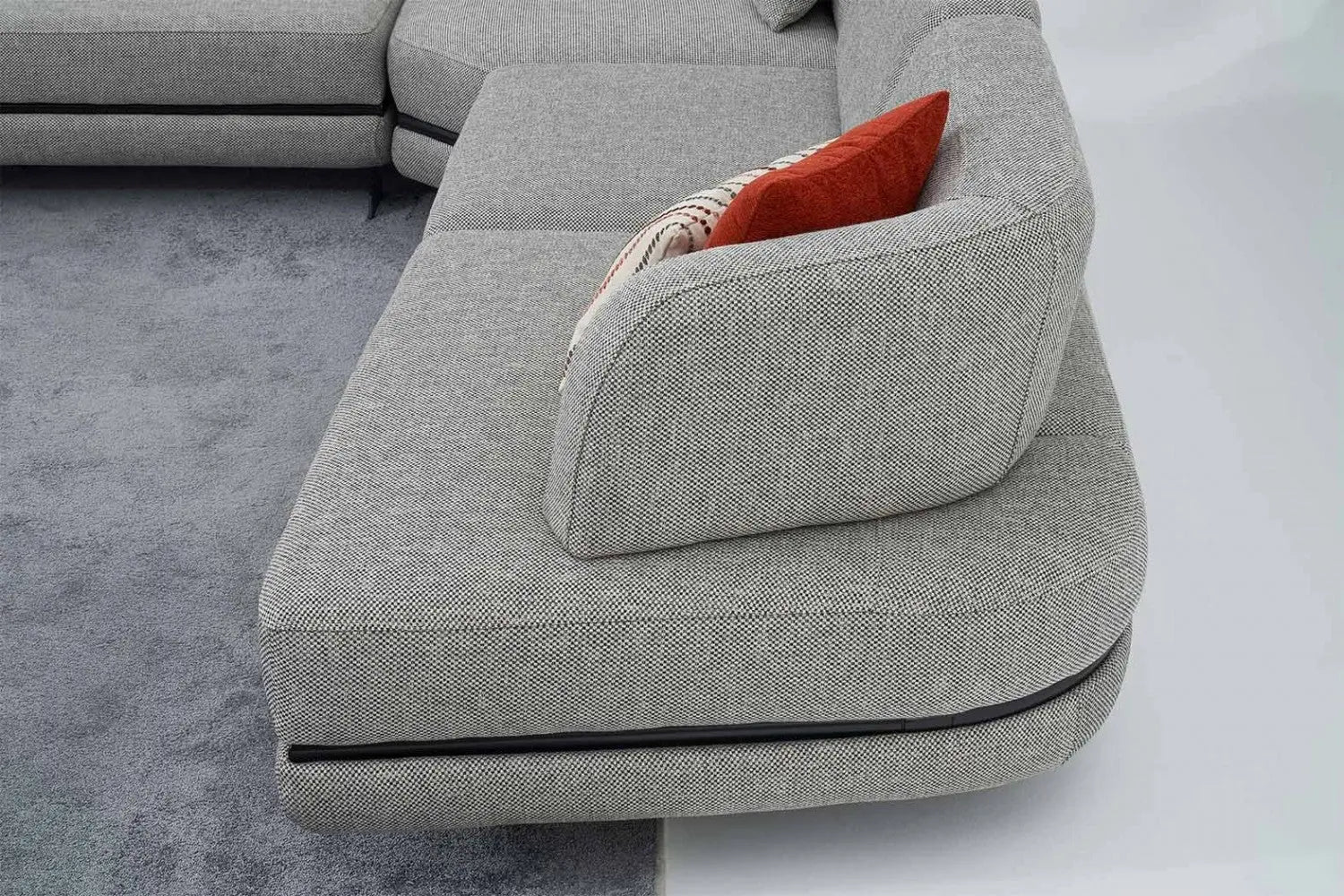 Honda Fabric 6 Seater Corner Sofa In Mush Grey Colour Febonic Living