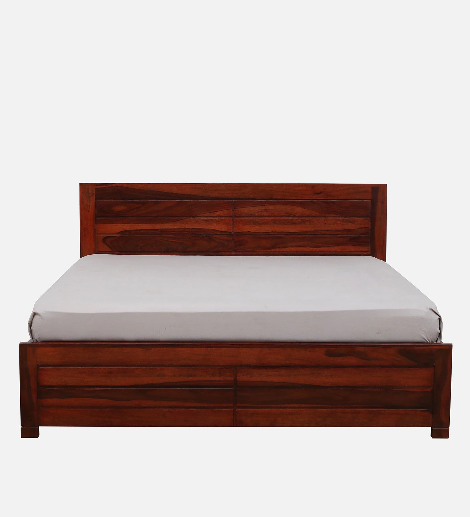 Mejun Sheesham Wood King Size Bed In Honey Oak Finish With Box Storage - Febonic Living