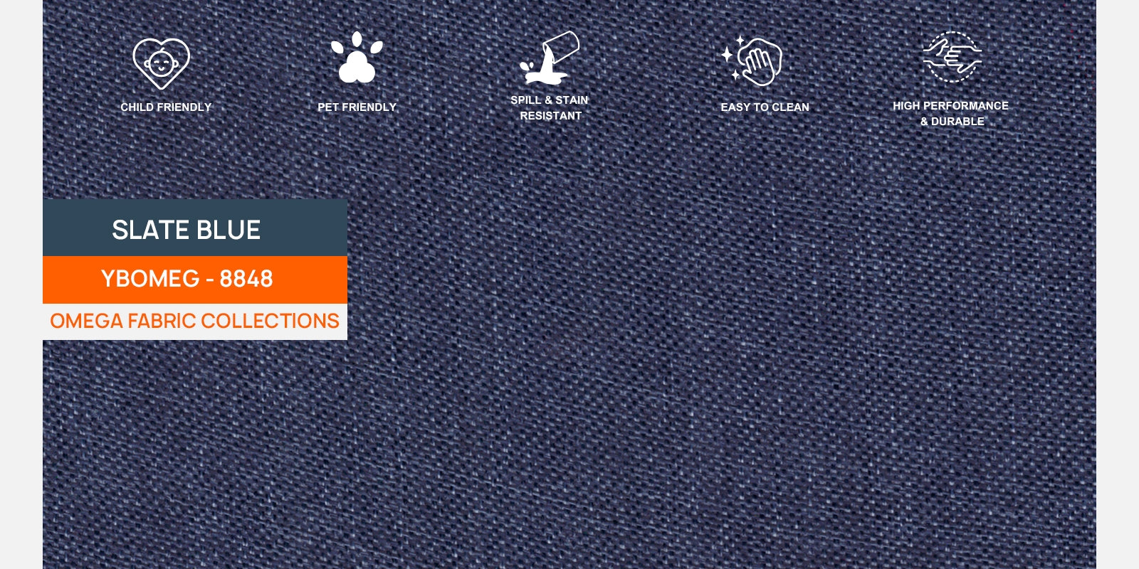 Welly Fabric LHS Sectional Sofa (3+Lounger) In Slate Blue Colour - Febonic Living