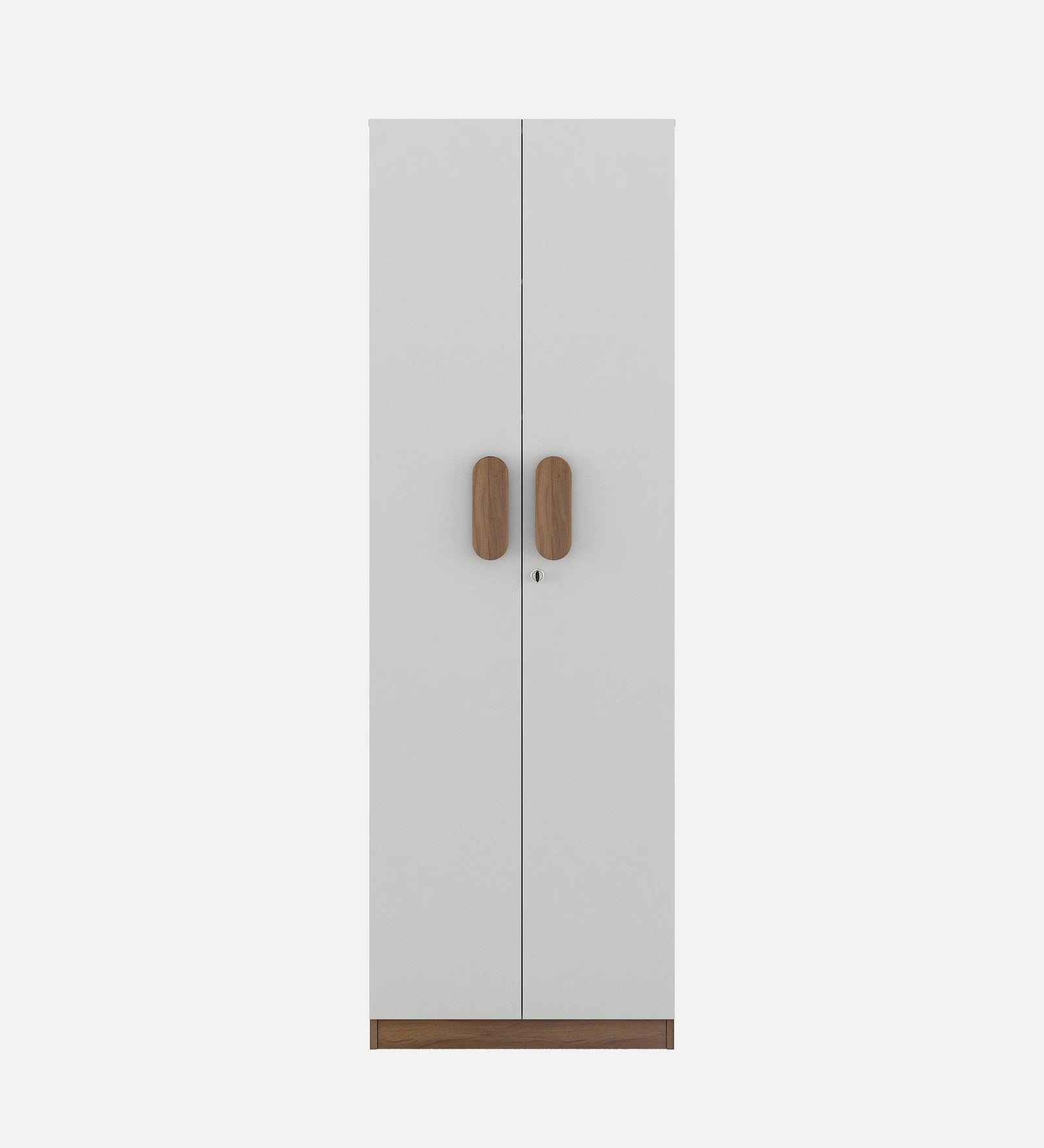 Derin 2 Door Wardrobe In Frosty White & Oral Walnut Finish - Febonic Living