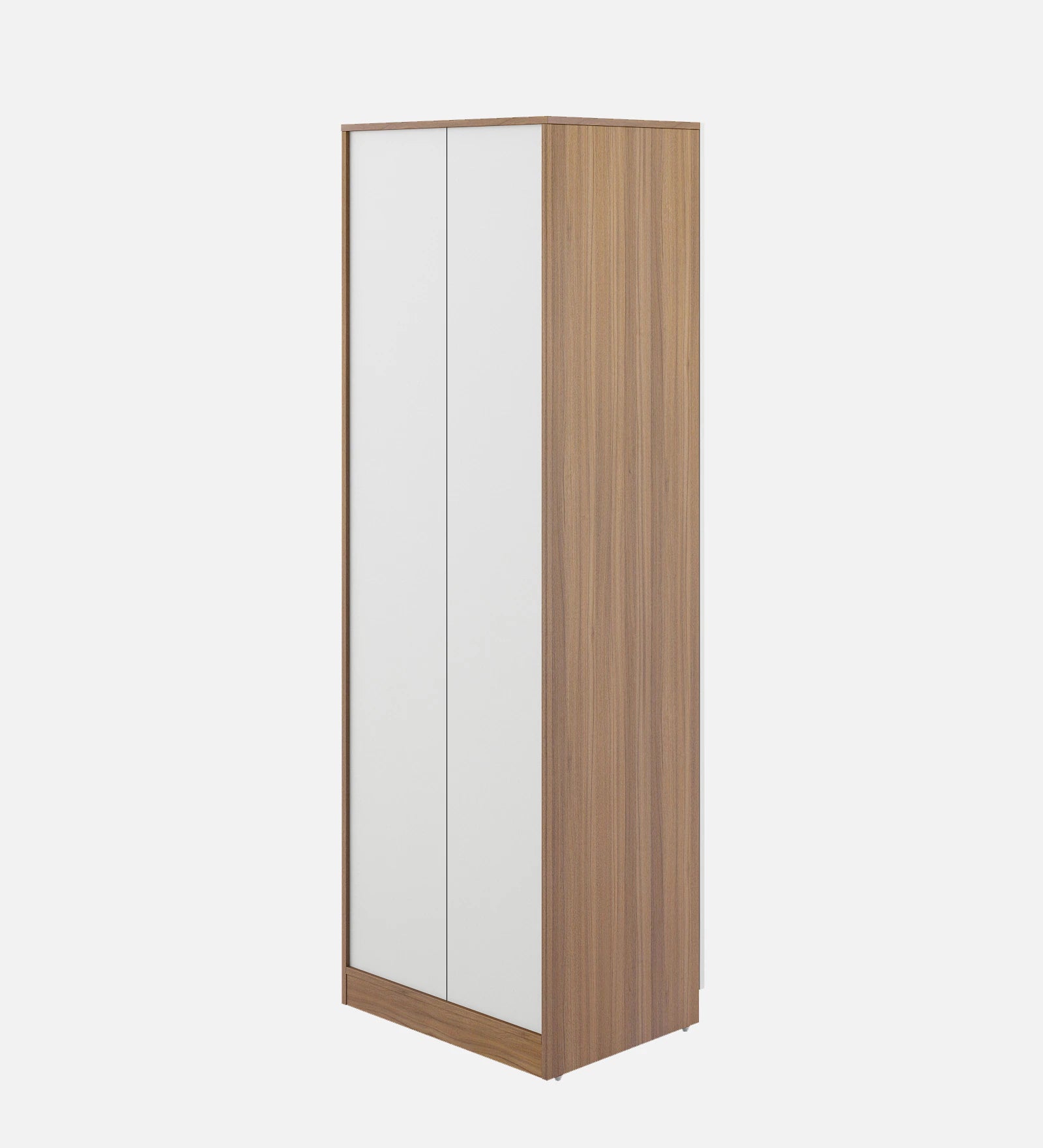 Derin 2 Door Wardrobe In Frosty White & Oral Walnut Finish - Febonic Living