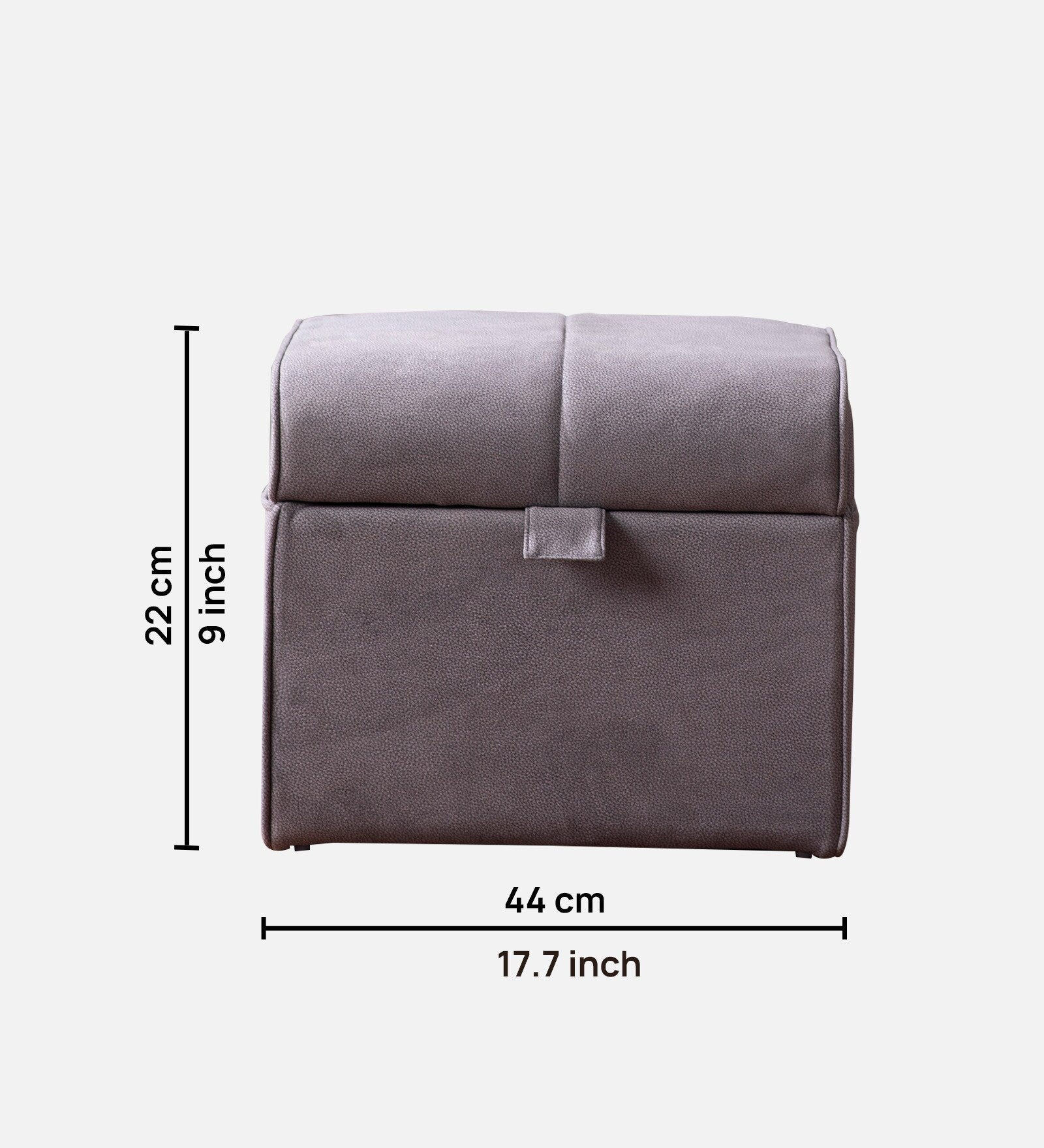 Raccoon Fabric Ottoman In Grey Colour - Febonic Living