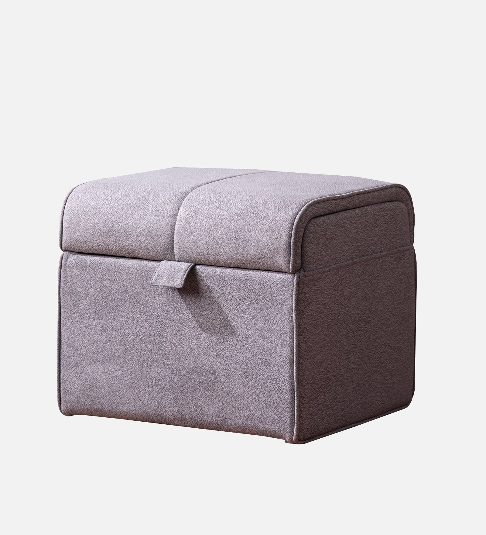 Raccoon Fabric Ottoman In Grey Colour With Storage - Febonic Living