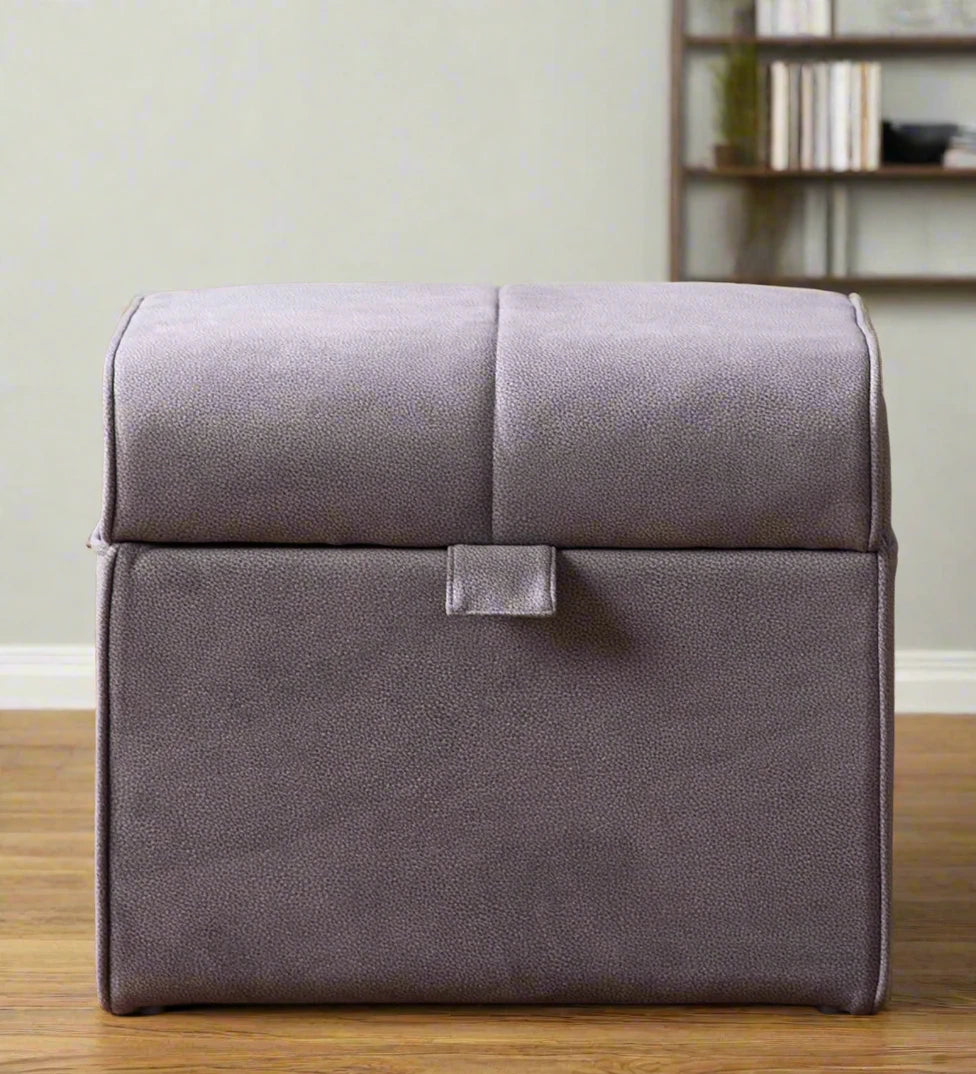 Raccoon Fabric Ottoman In Grey Colour - Febonic Living
