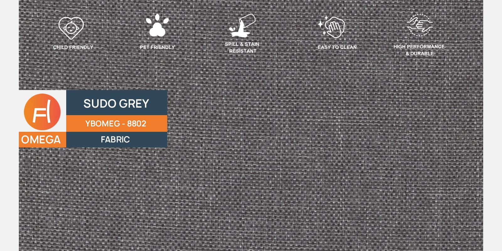 Ribby Fabric 2 Seater Sofa In Sudo Grey Colour - Febonic Living