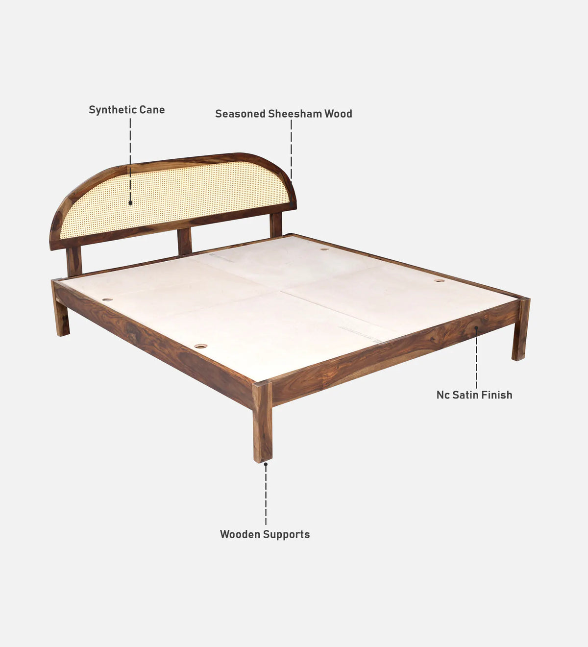 Taki Sheesham Wood King Size Bed In Provincial Teak Finish