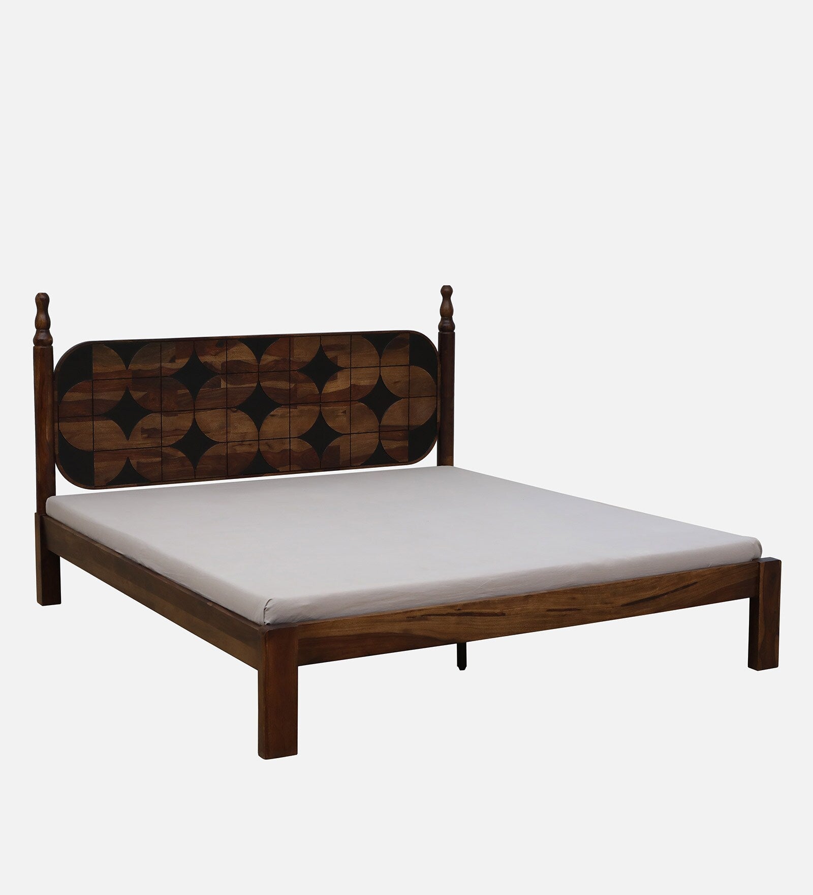 Tunis Sheesham King Size Bed In Provincial Teak Finish - Febonic Living