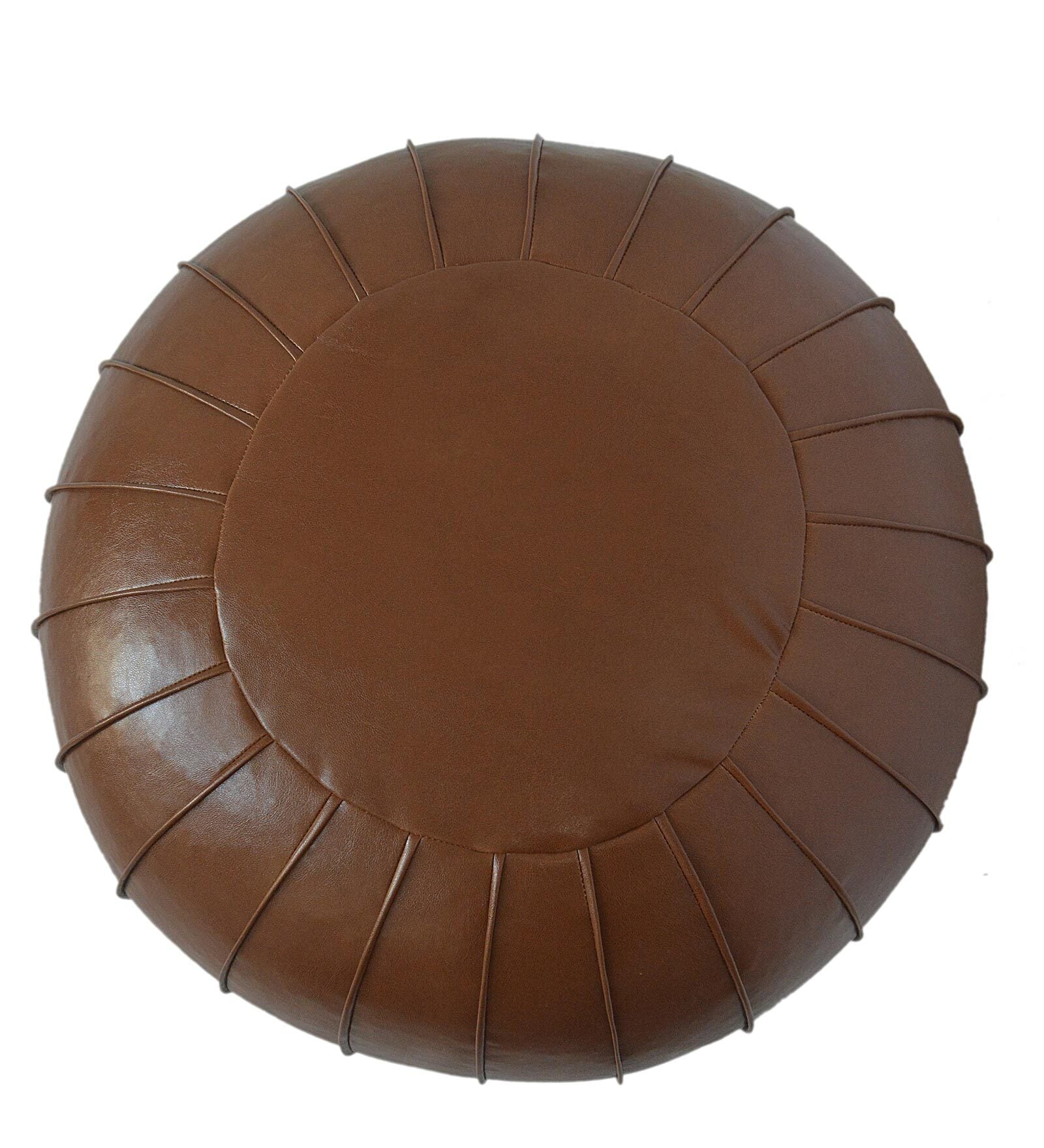 Swan Leatherette Pouffe In Cinnamon Brown Colour - Febonic Living