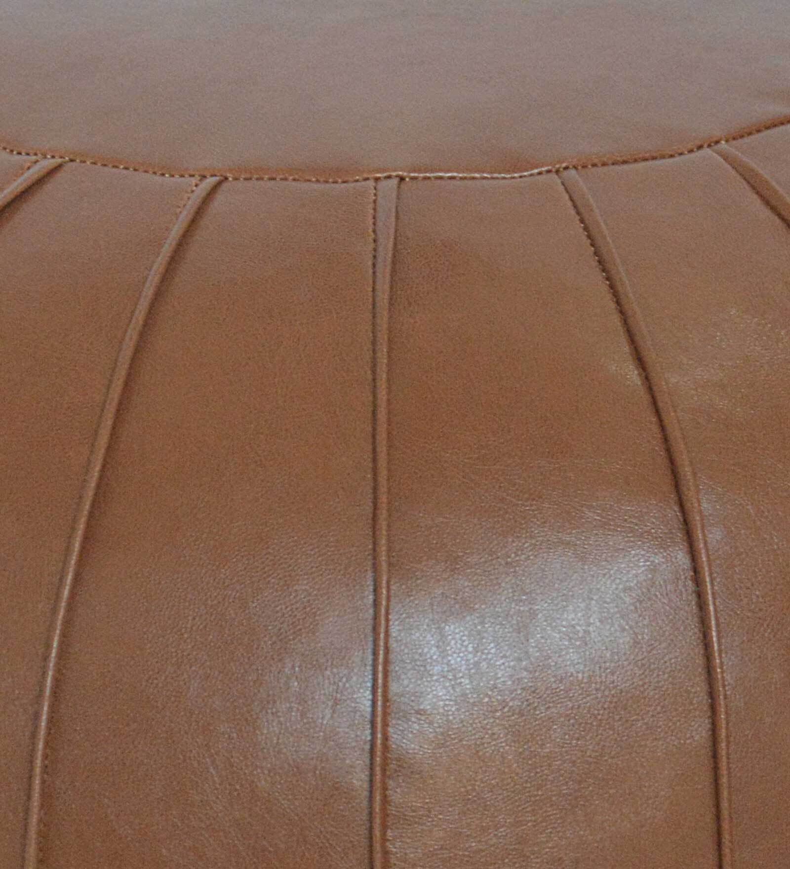 Swan Leatherette Pouffe In Cinnamon Brown Colour - Febonic Living