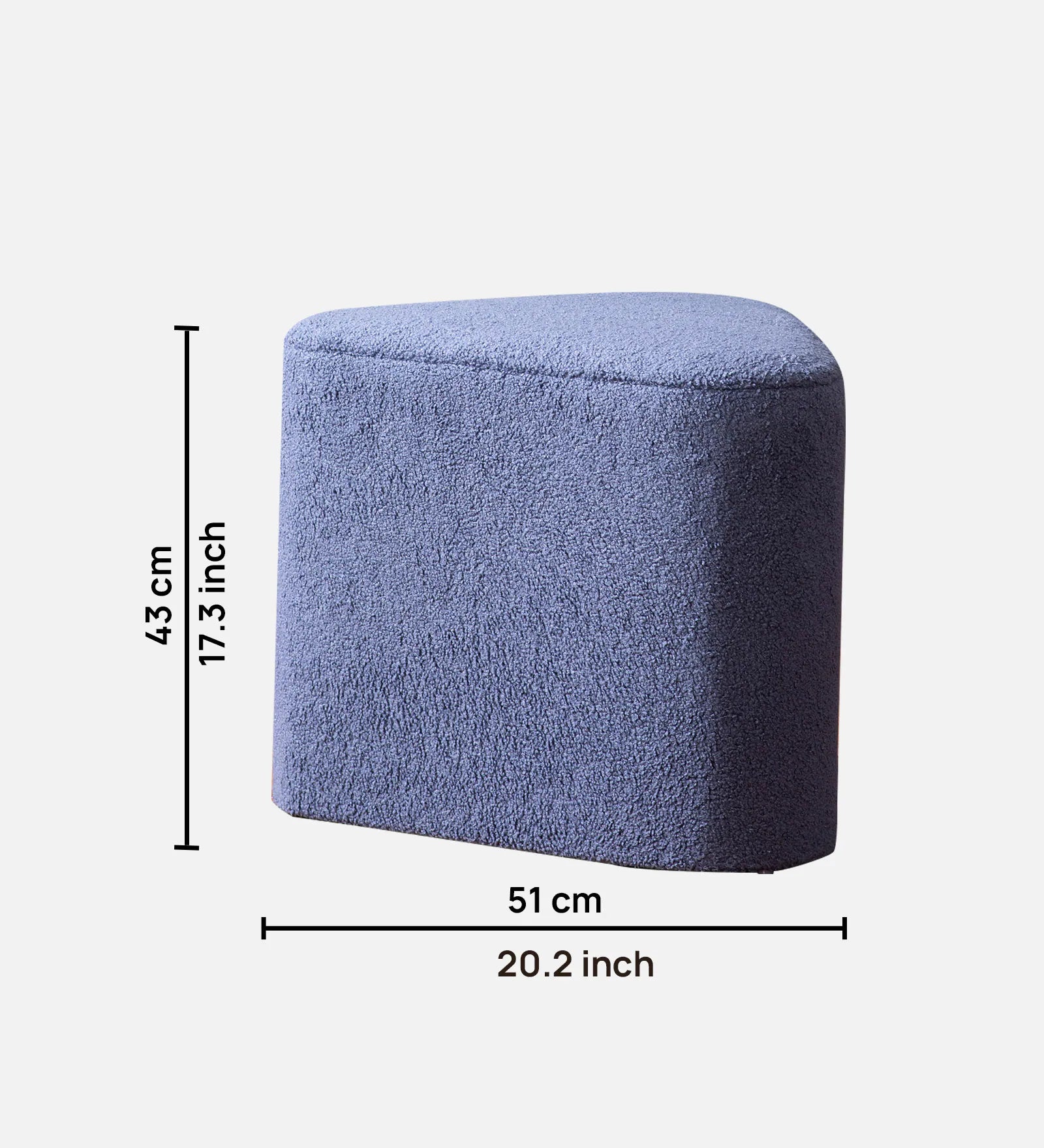 Maxie Boucle Fabric Pouffe In Smokey Grey Colour - Febonic Living