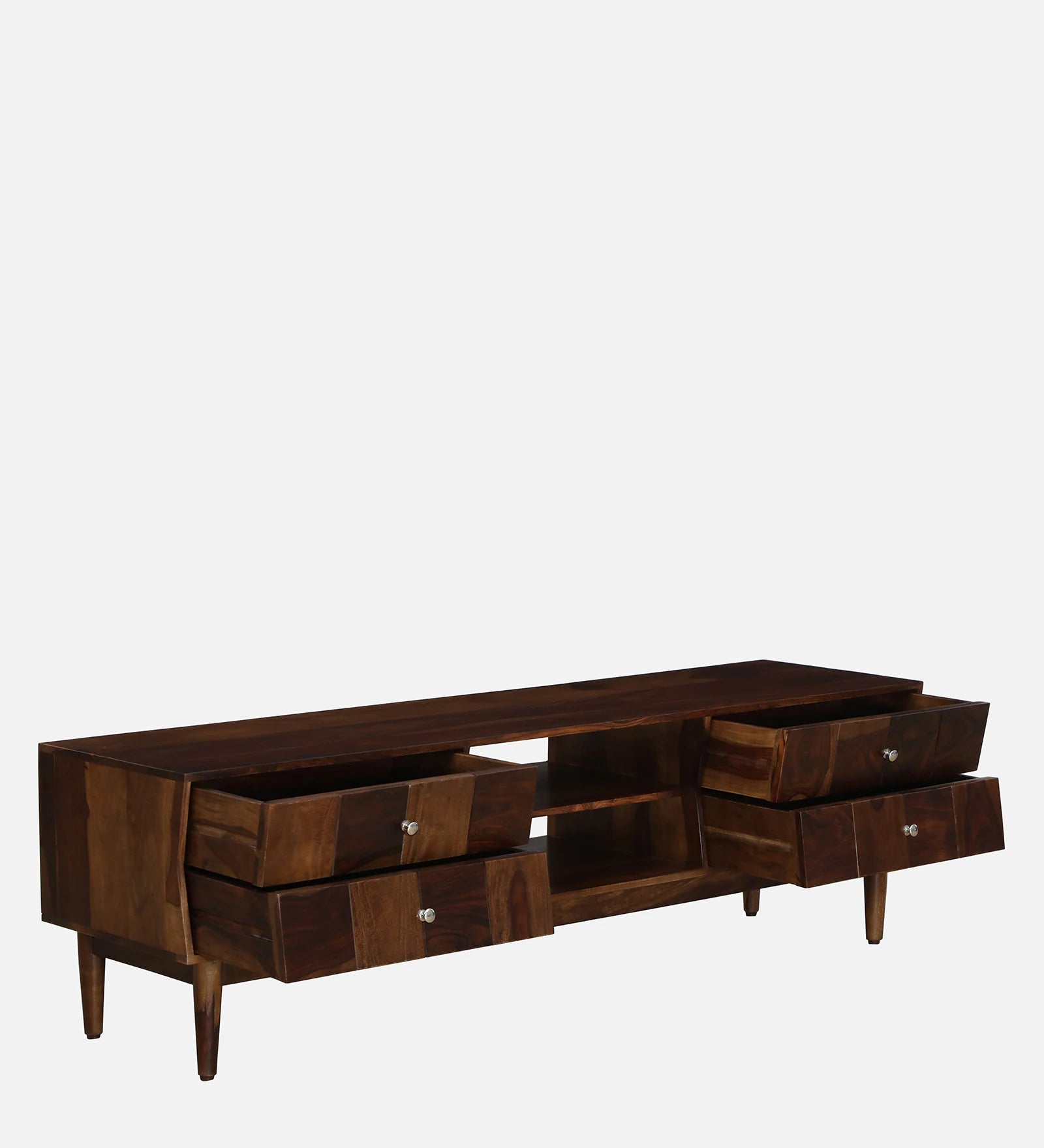 Luoyn Sheesham Wood TV Unit In Provincial Teak Finish - Febonic Living