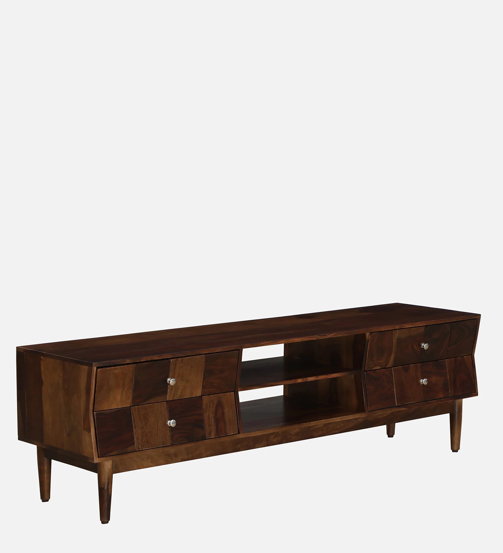 Luoyn Sheesham Wood TV Unit In Provincial Teak Finish - Febonic Living