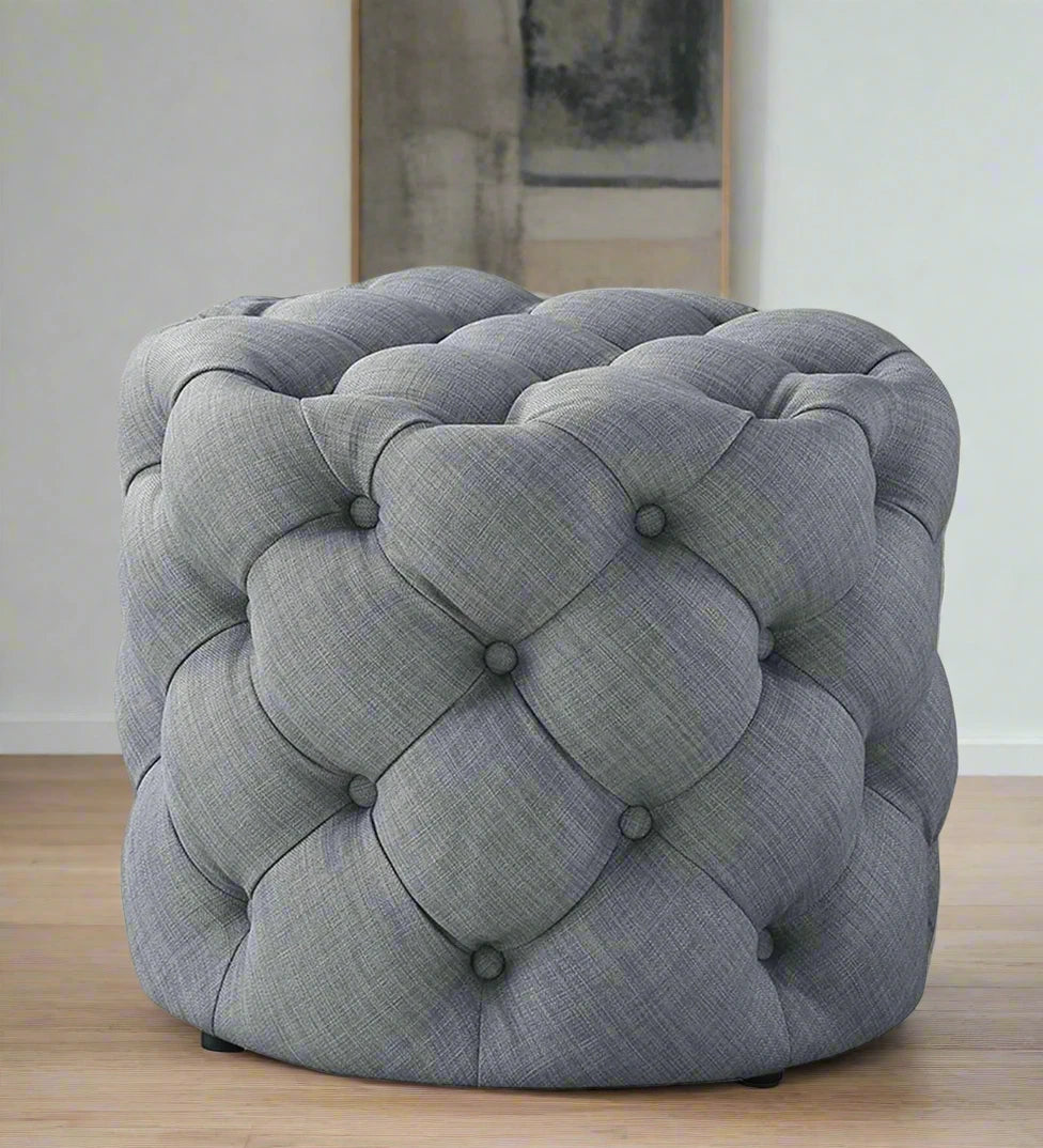 Gopher Fabric Pouffe In Lit Grey Colour - Febonic Living