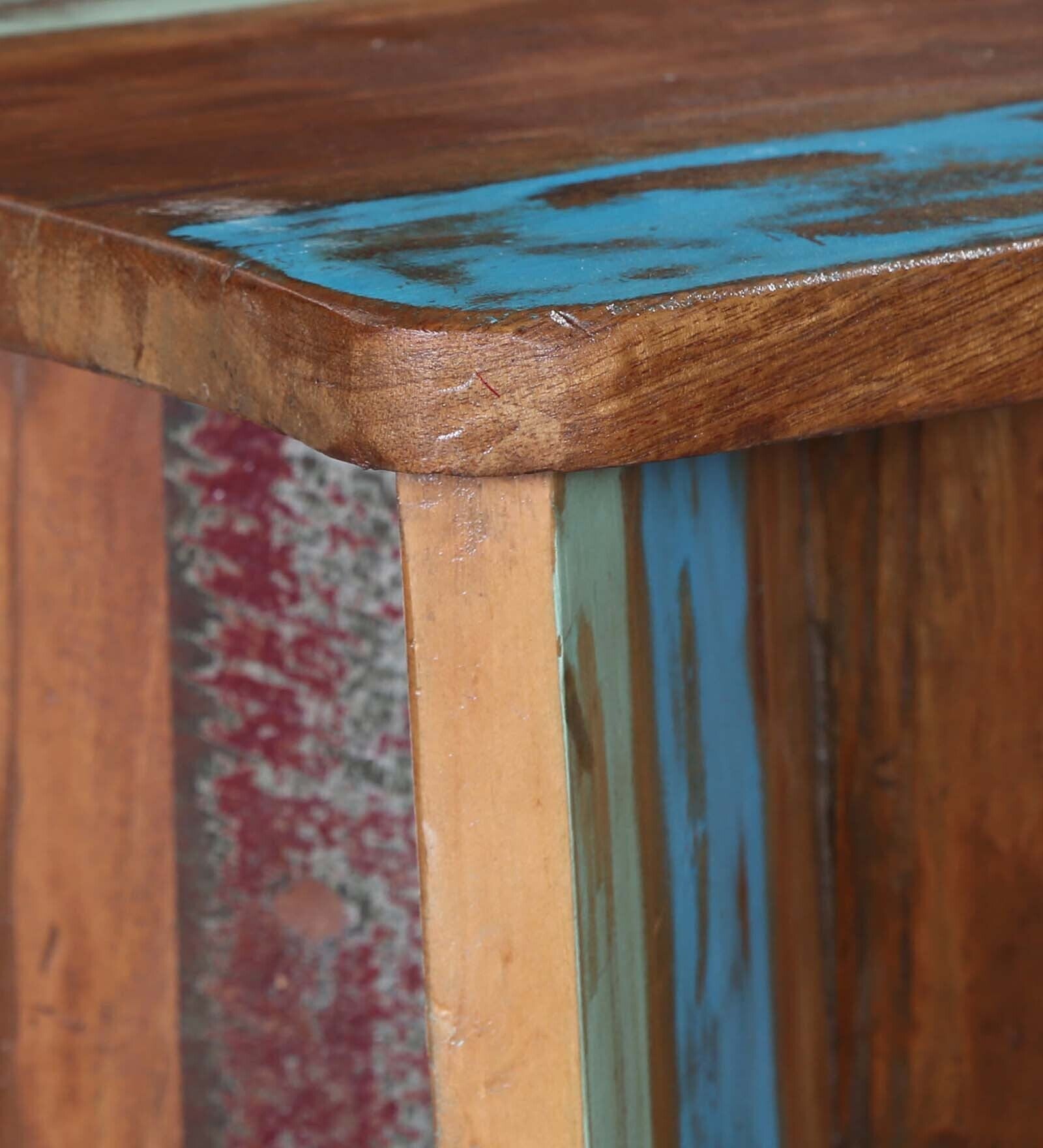 Ezla Reclaimed Wood End Table In Distress Finish - Febonic Living
