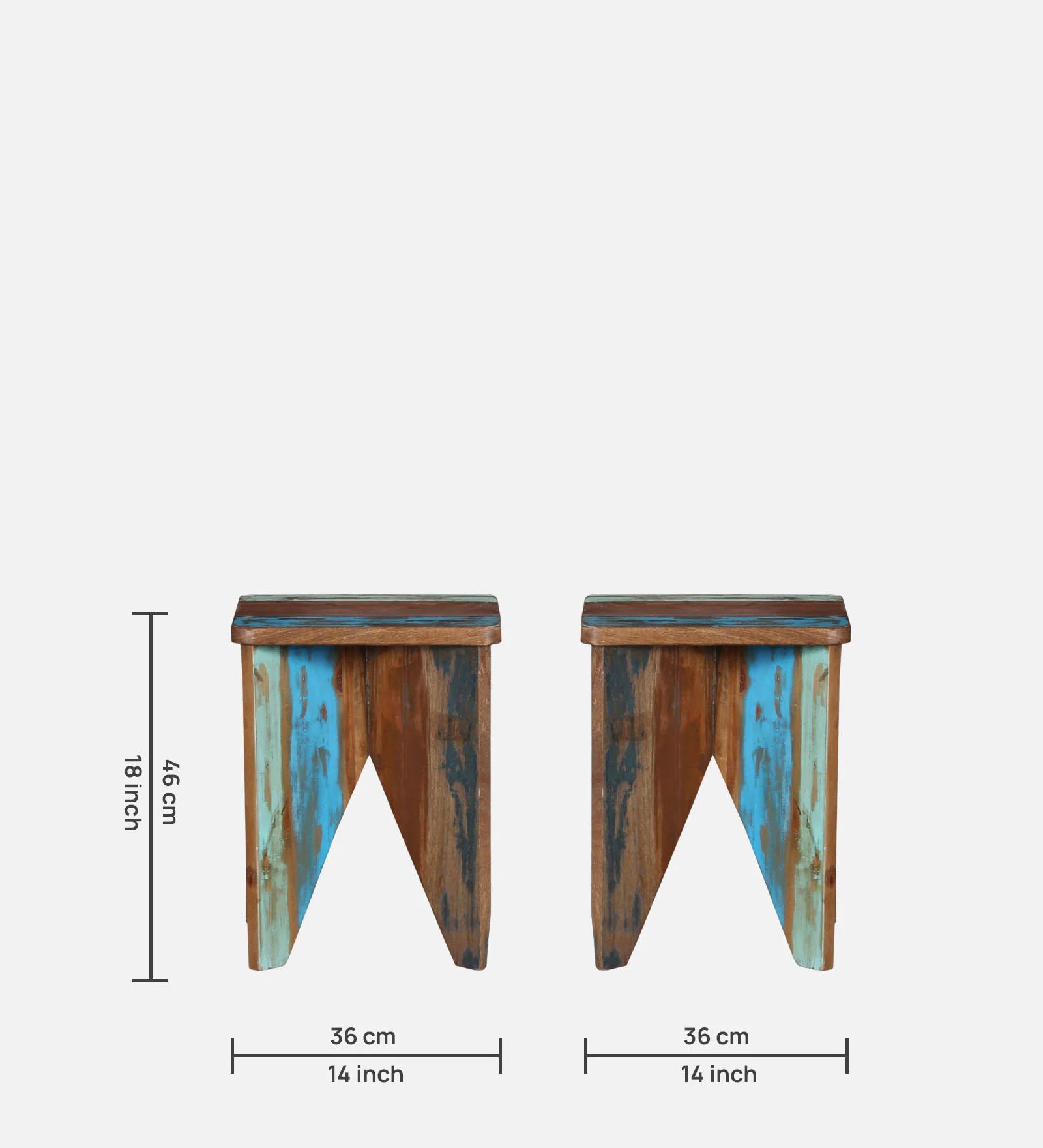 Ezla Reclaimed Wood End Table In Distress Finish - Febonic Living