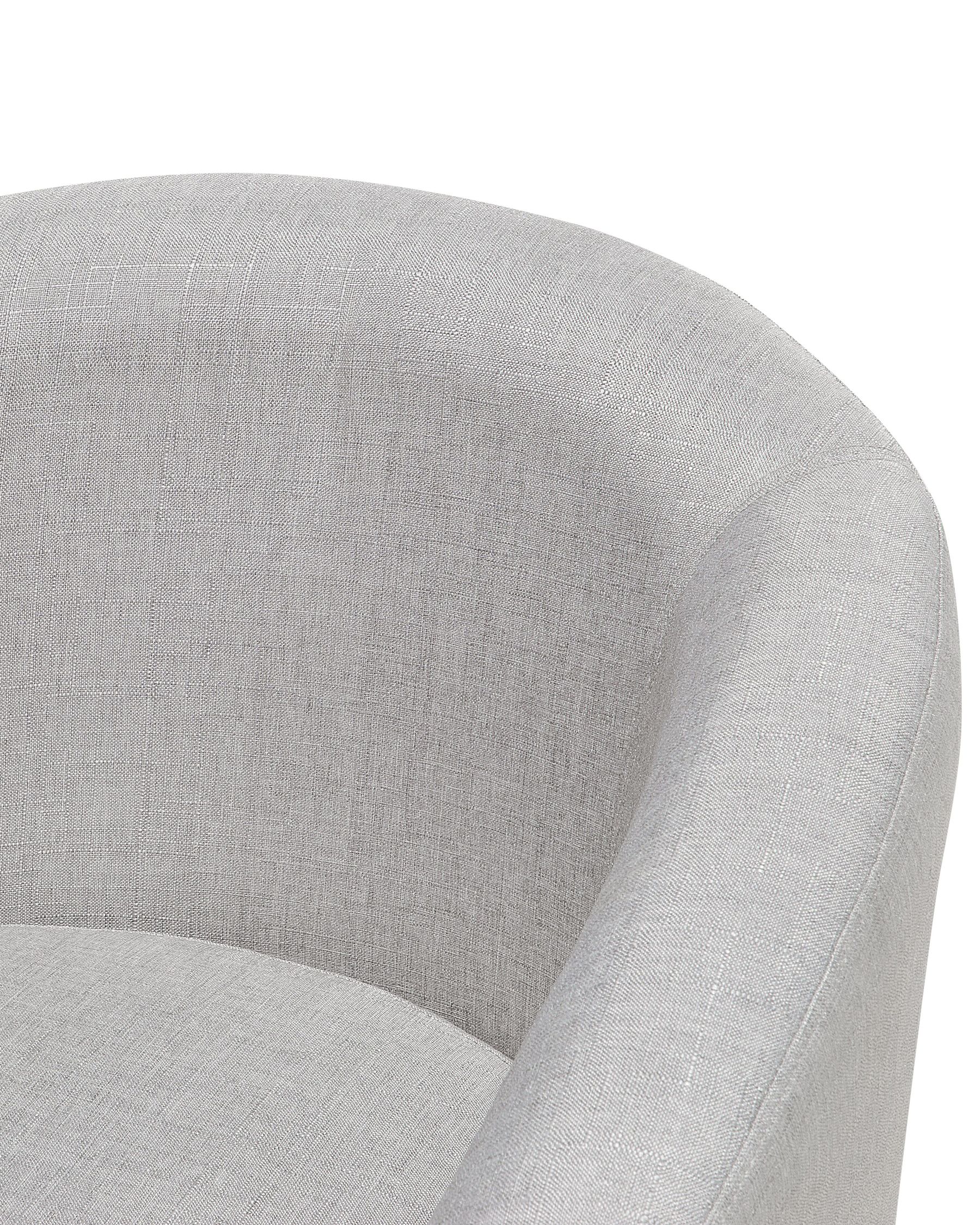 Horry Fabric Barrel Chair With Ottoman In Lit Grey Colour - Febonic Living